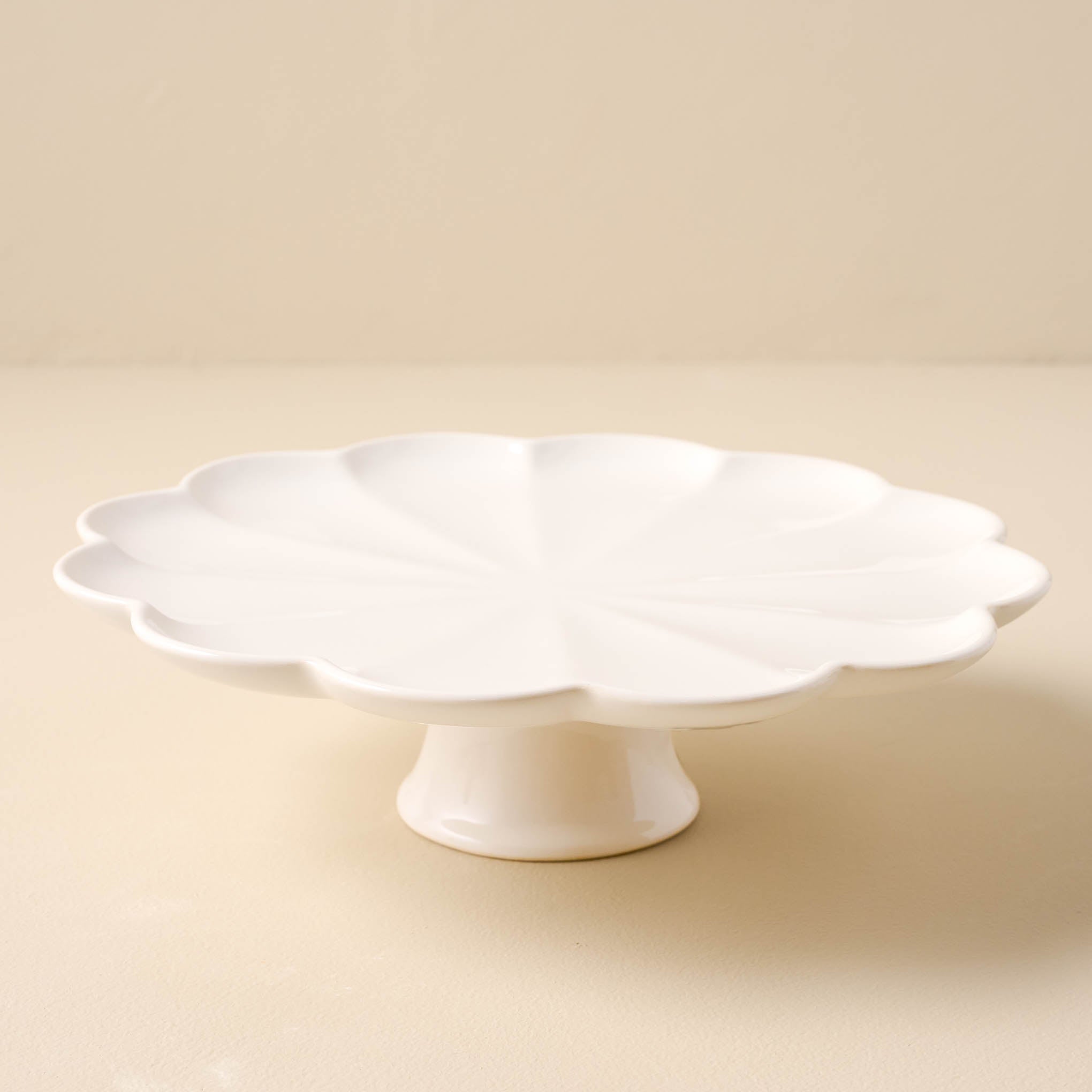 Cream Scalloped Cake Stand $40.00