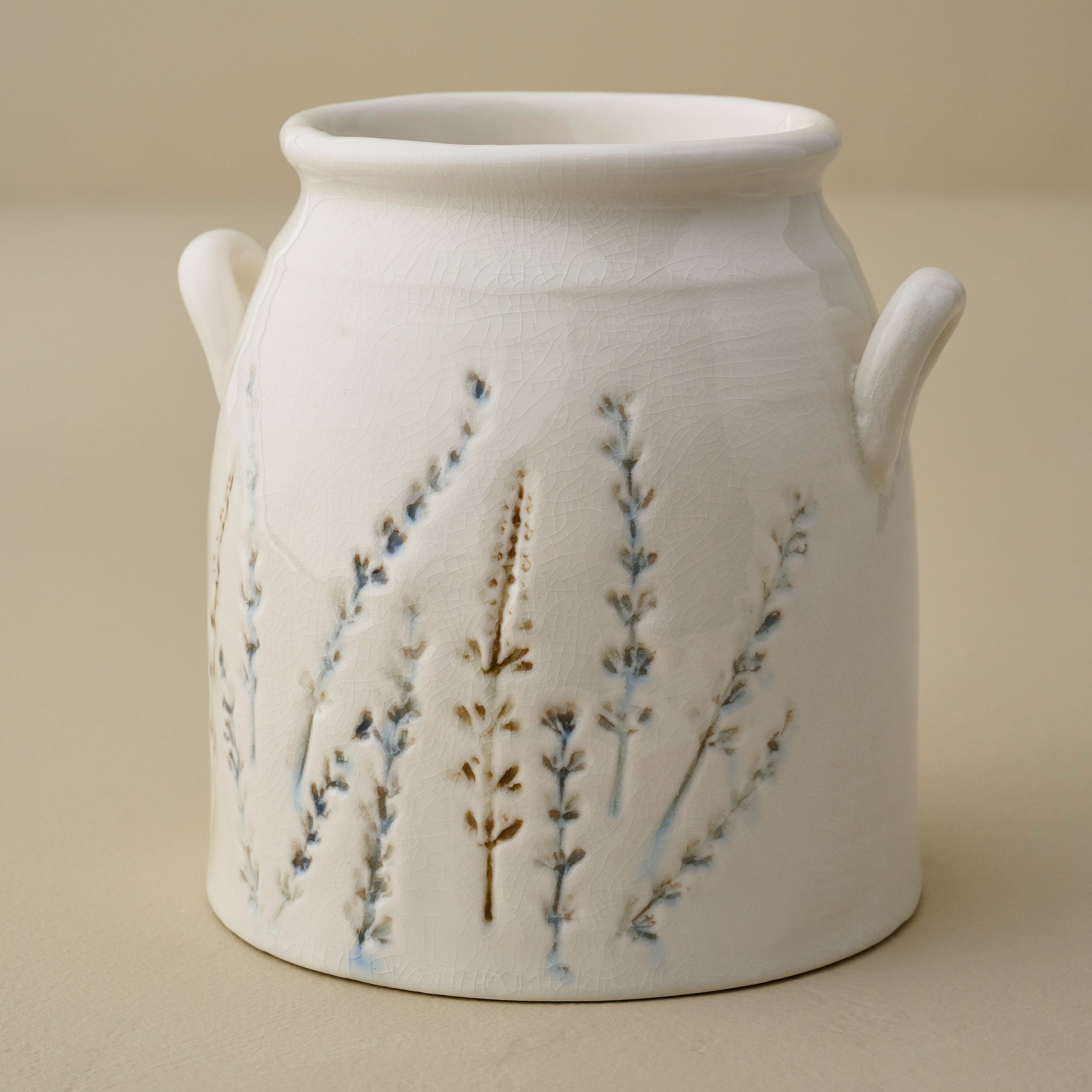 Pressed Floral Utensil Crock $34.00