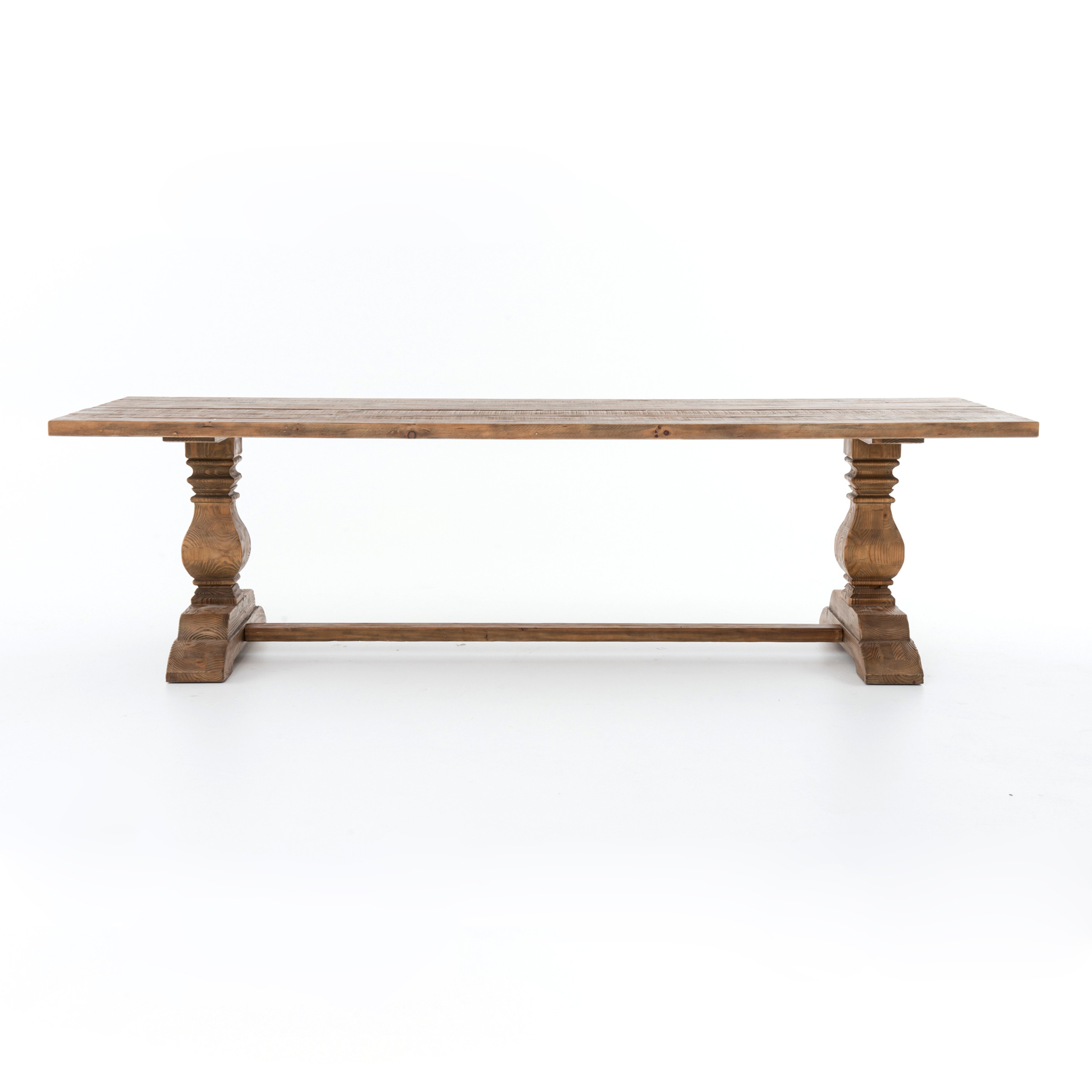 traditional wooden trestle base dining table