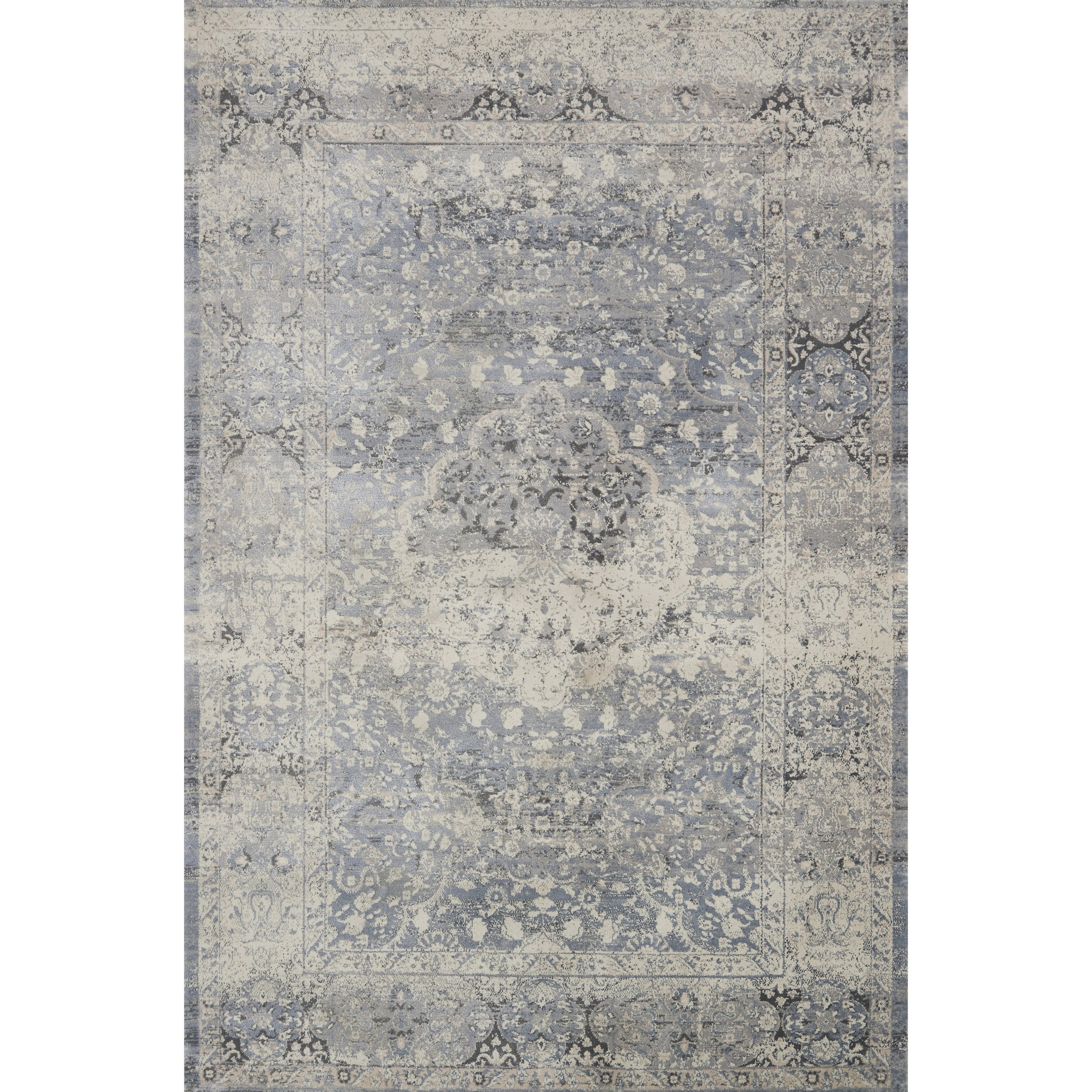medium blue-grey distressed rug with floral pattern Items range from $129.00 to $419.00