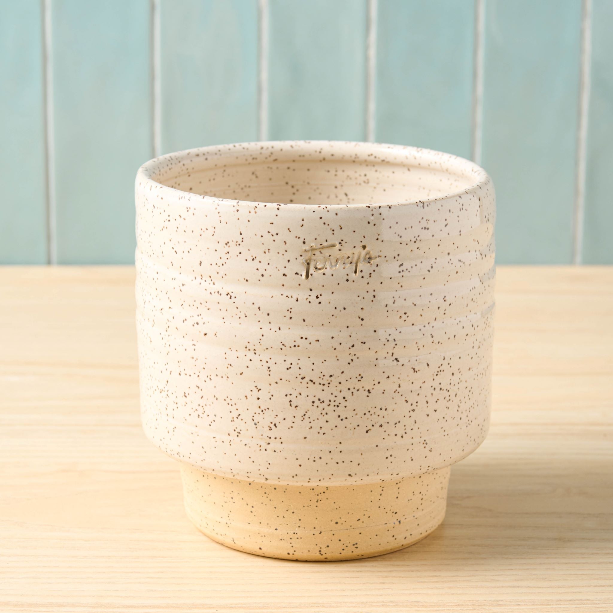 Black Oak Ferny's Medium White Speckle Planter $34.00