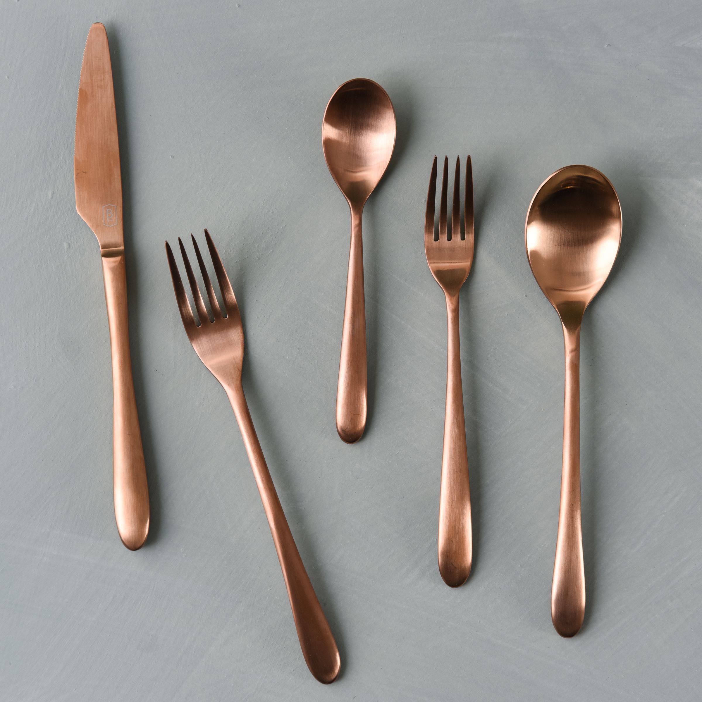 magnolia alba rose gold flatware set