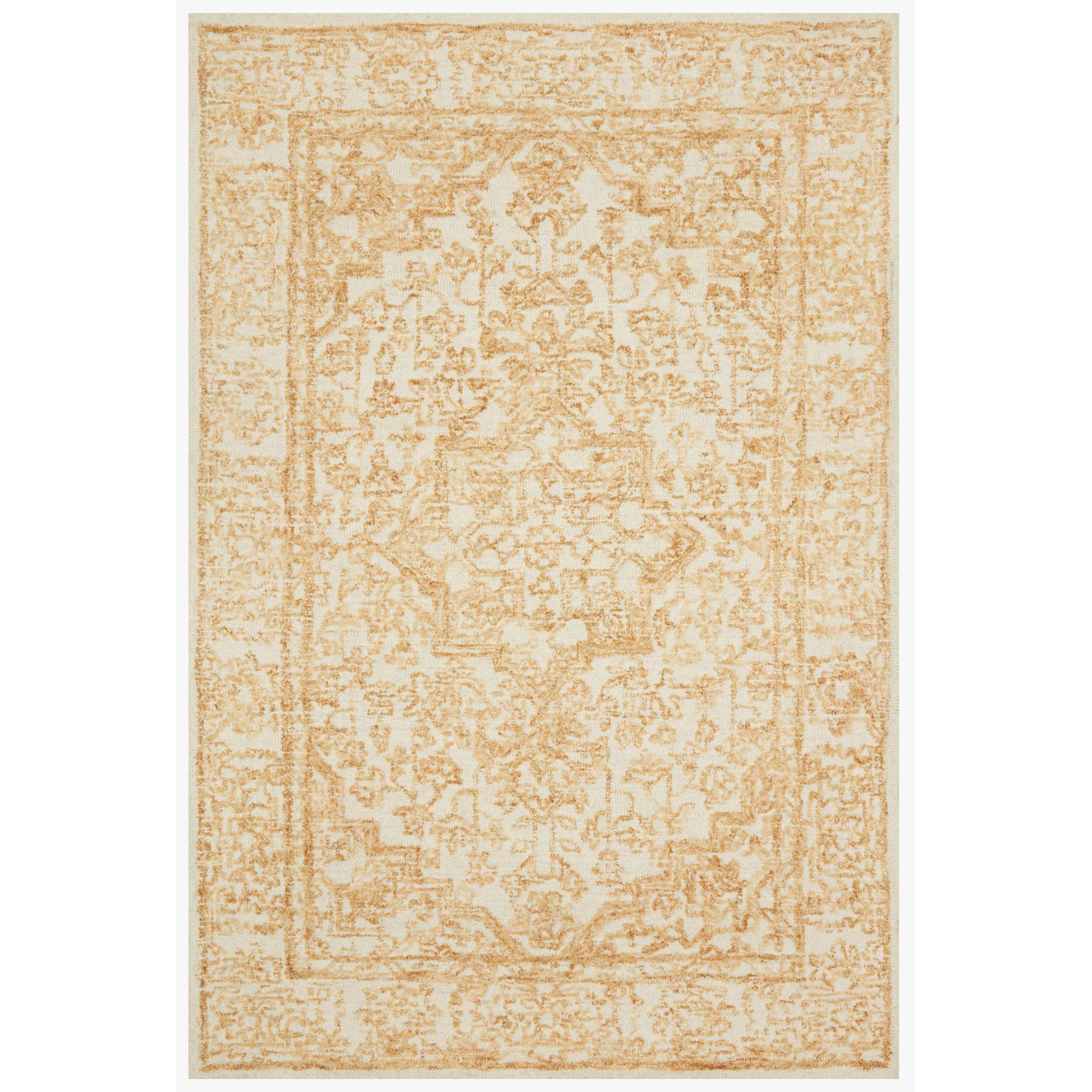 gold and ivory traditional style rug