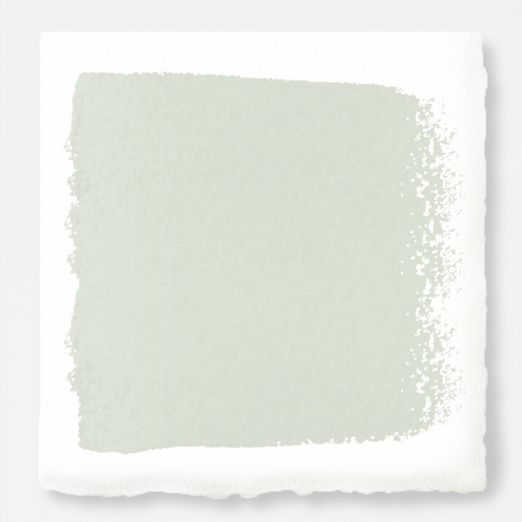Almost white with gray and green undertones interior paint named chime gray