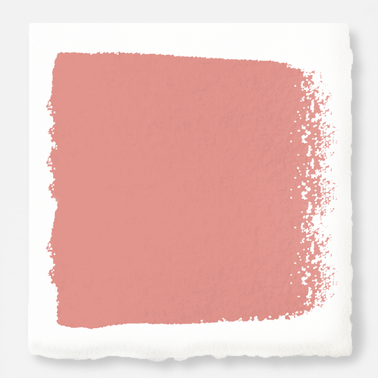A coral pink door and cabinet paint named pink lemonade