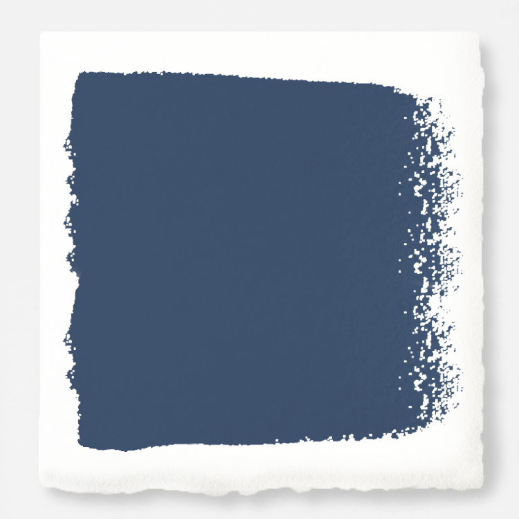 A deep inky blue door and cabinet paint named silos district