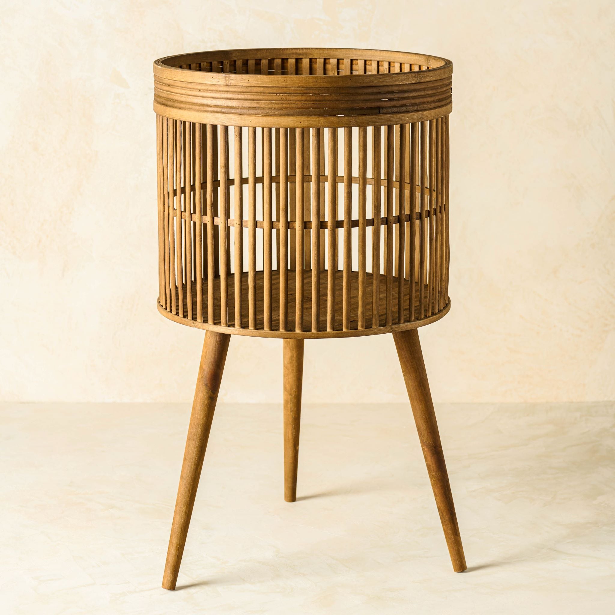 magnolia aged wood plant stand