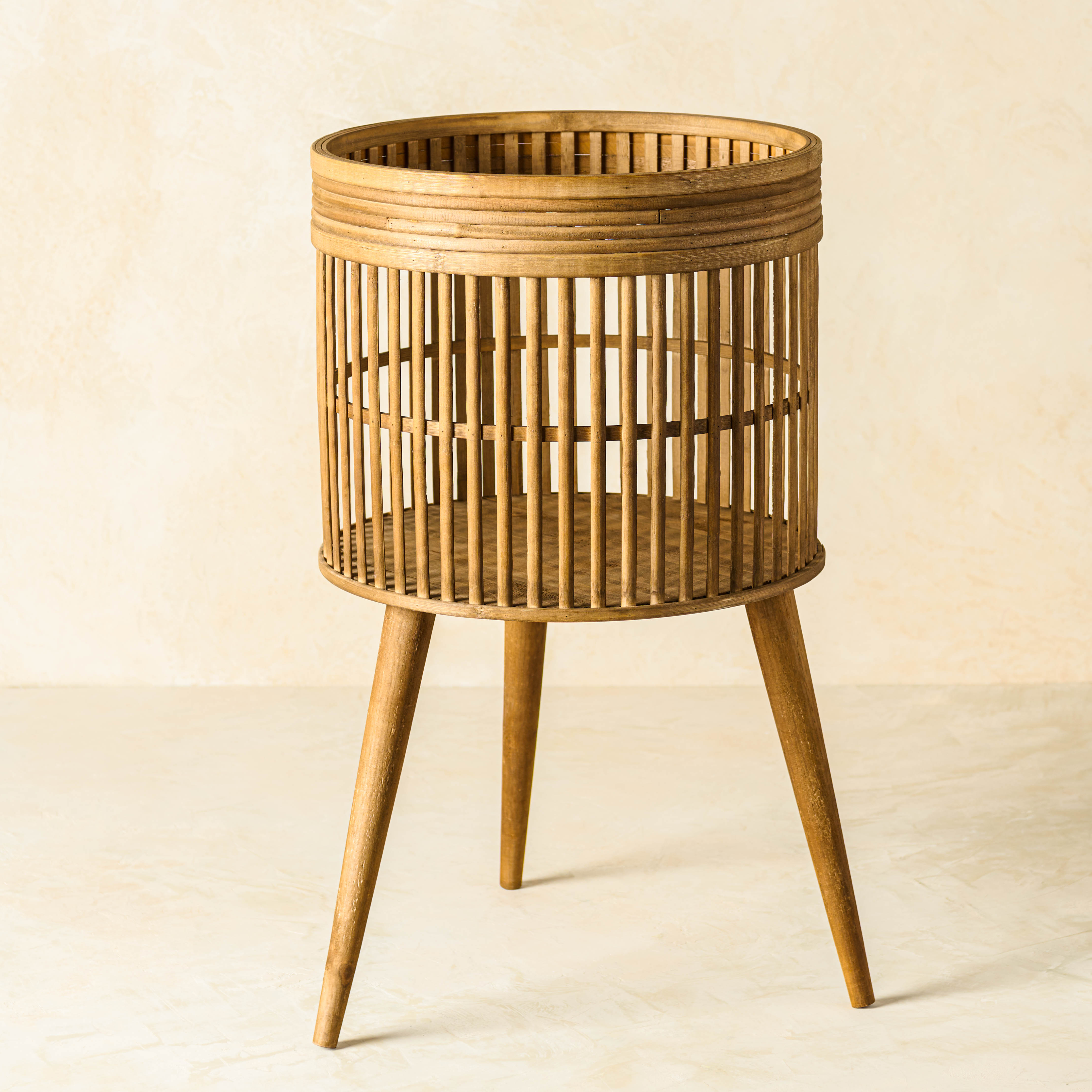 magnolia aged wood plant stand