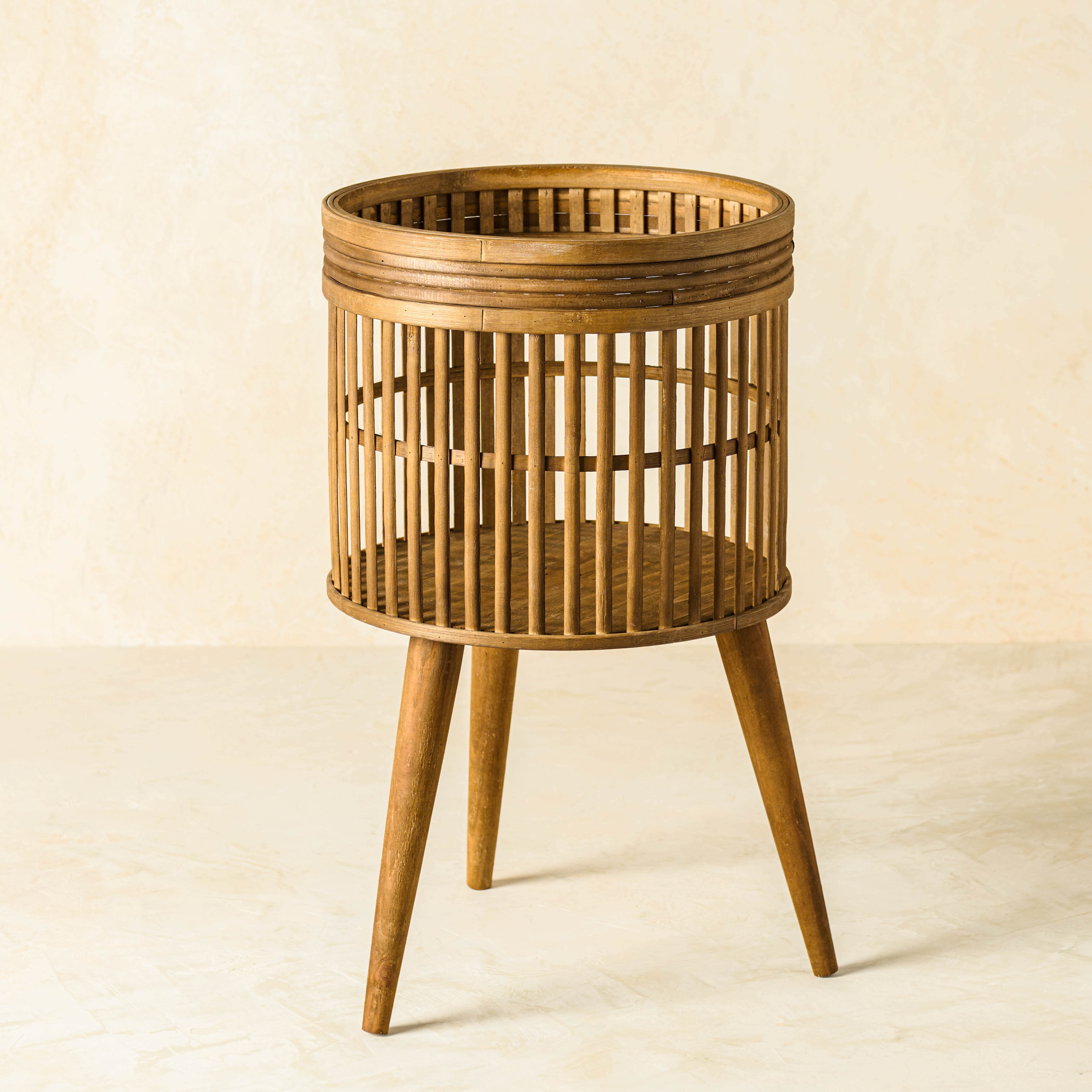 magnolia aged wood plant stand