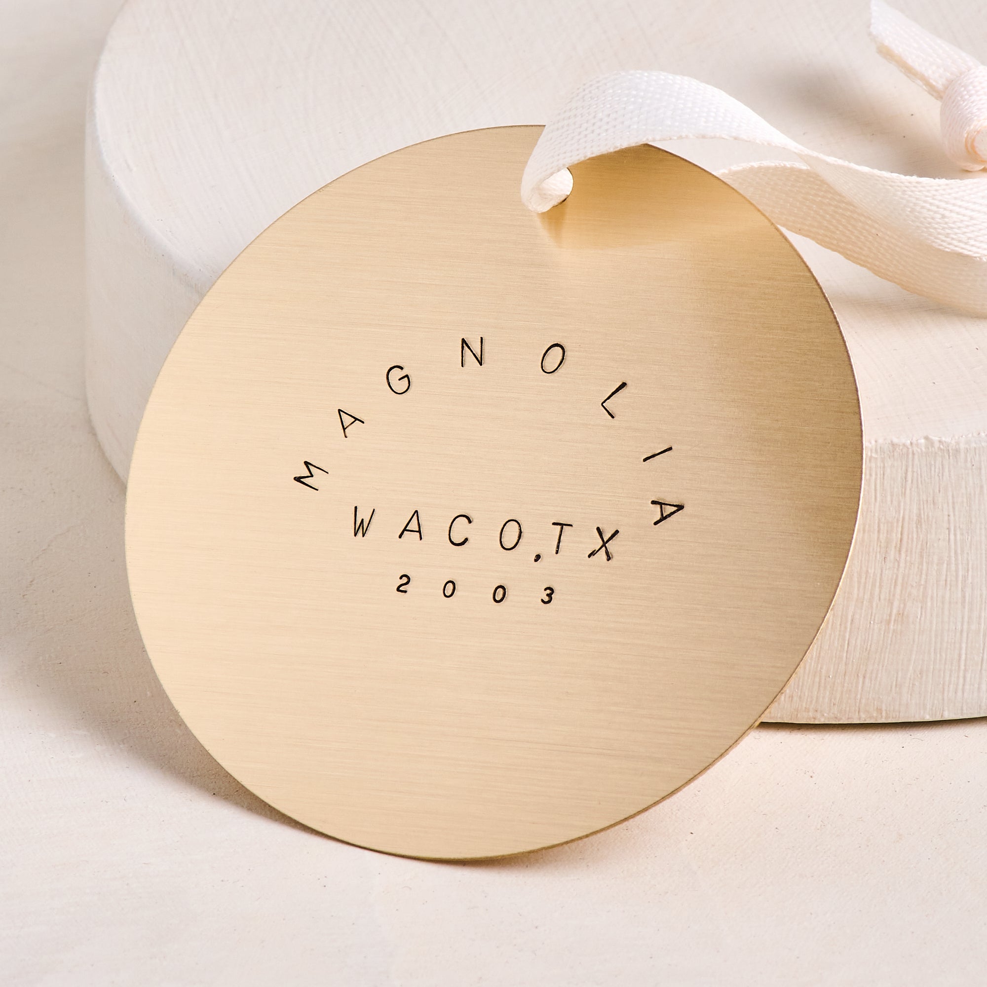 Magnolia Waco TX Brass Ornament