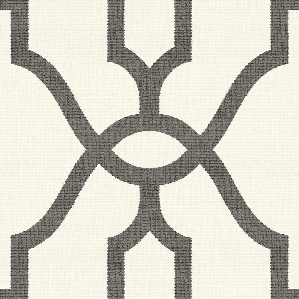 charcoal trellis pattern on white wallpaper