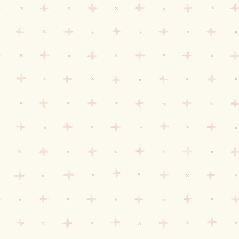 cream wallpaper with pink plus sign and x pattern