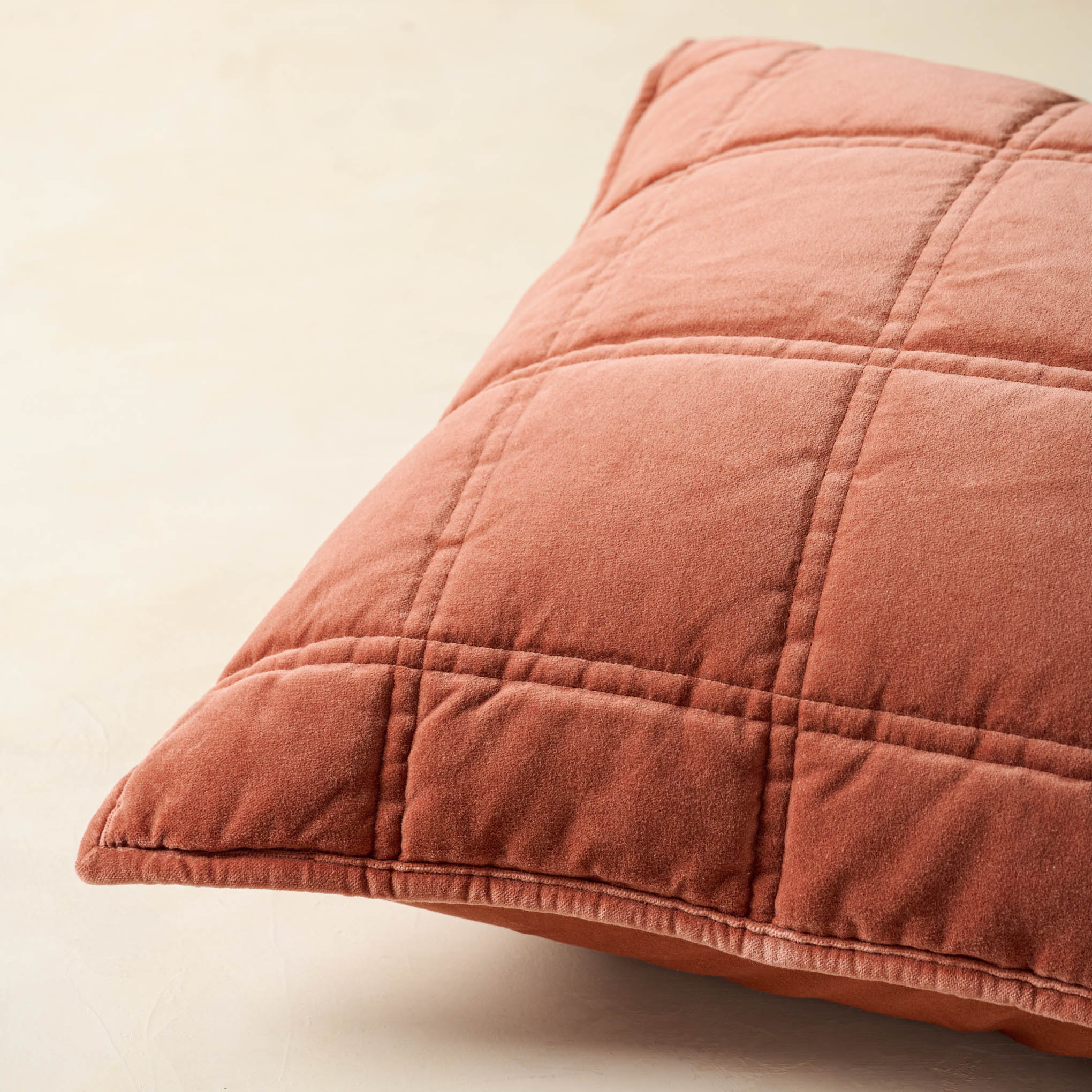 Close up of Weekend Velvet Sham - Rustic Clay On sale for $29.99, discounted from $59.00