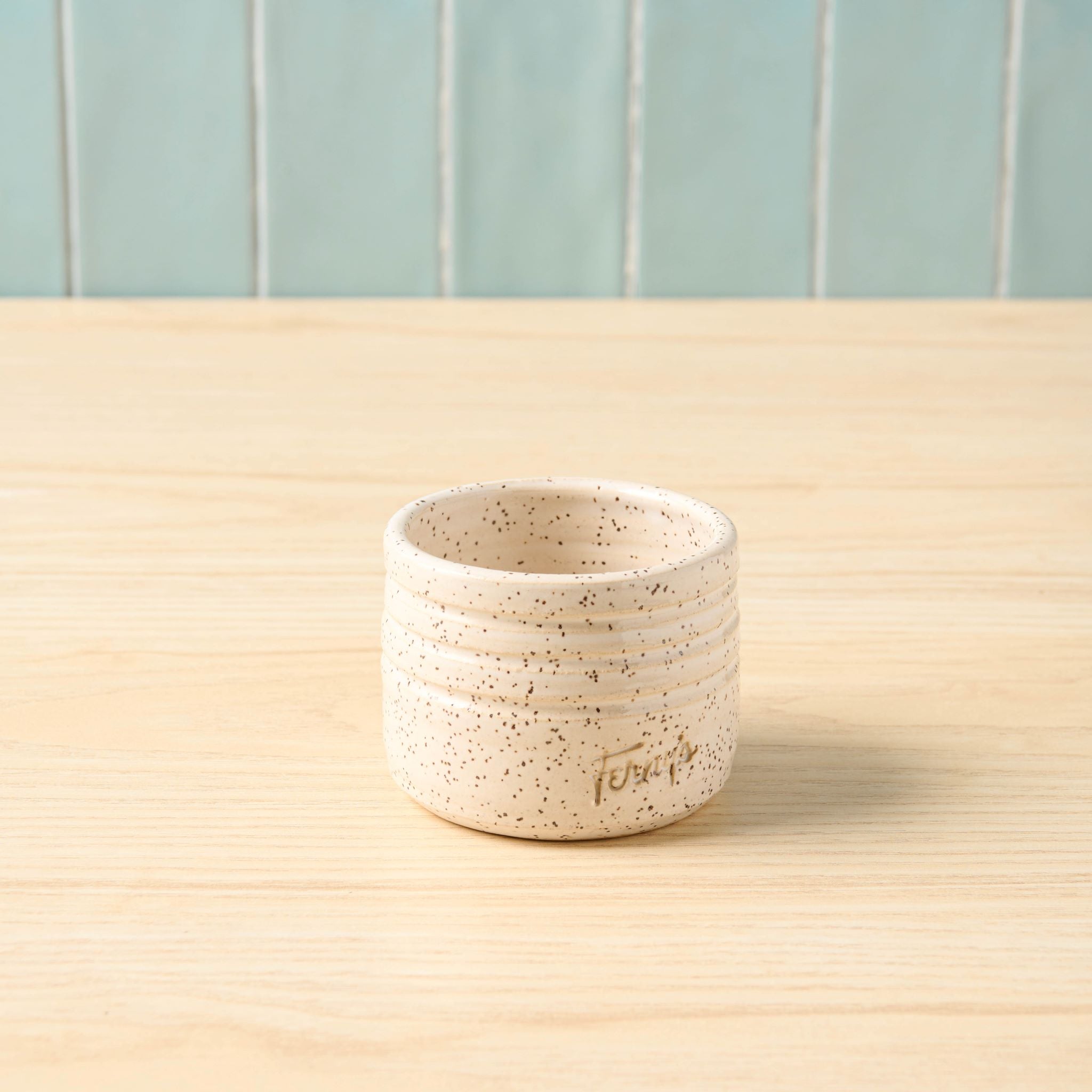 Black Oak Ferny's Small White Speckle Planter $18.00