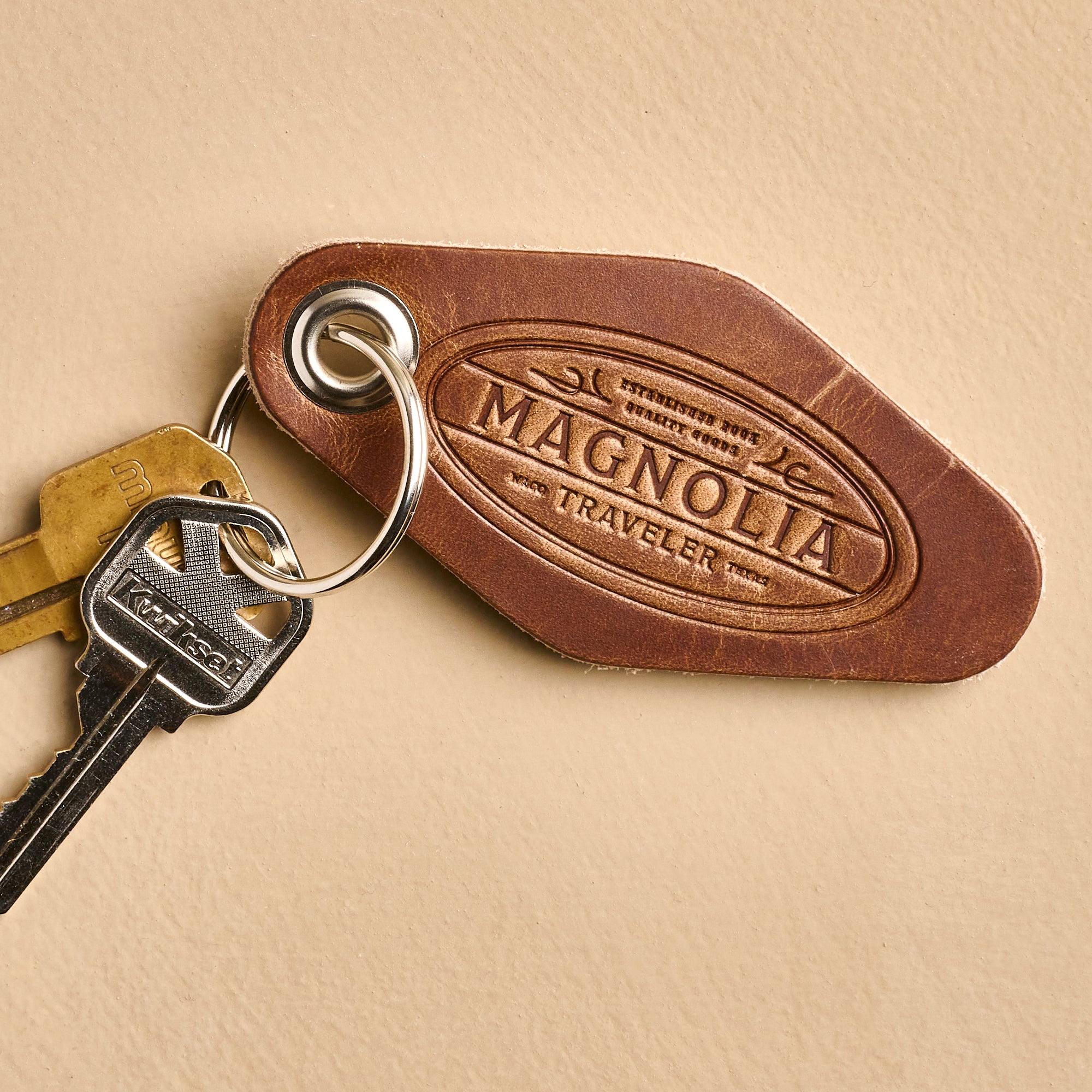 Magnolia Traveler Leather Hotel Key Fob $12.00