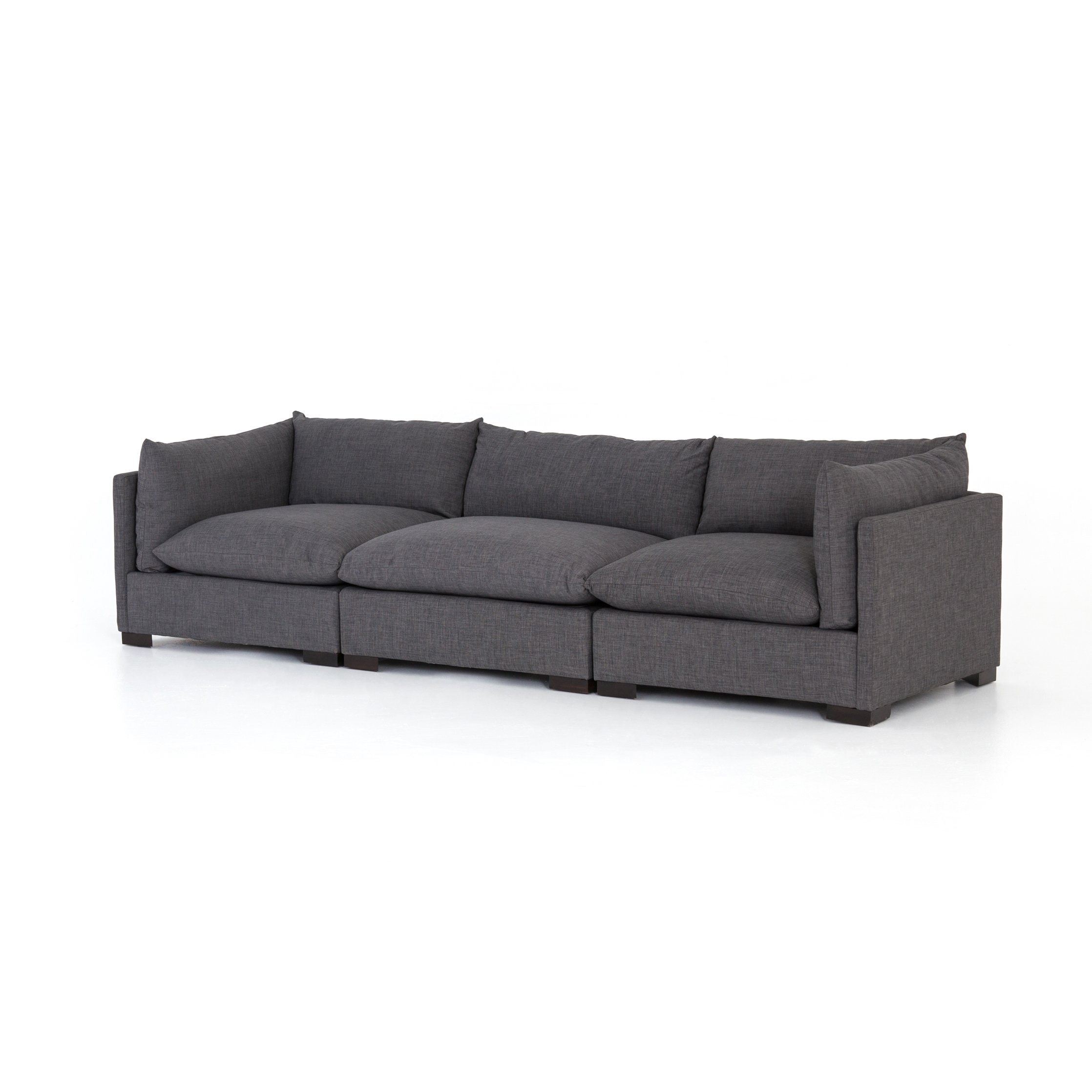 charcoal fabric 3-piece sofa with pillow top for magnolia $3699.00