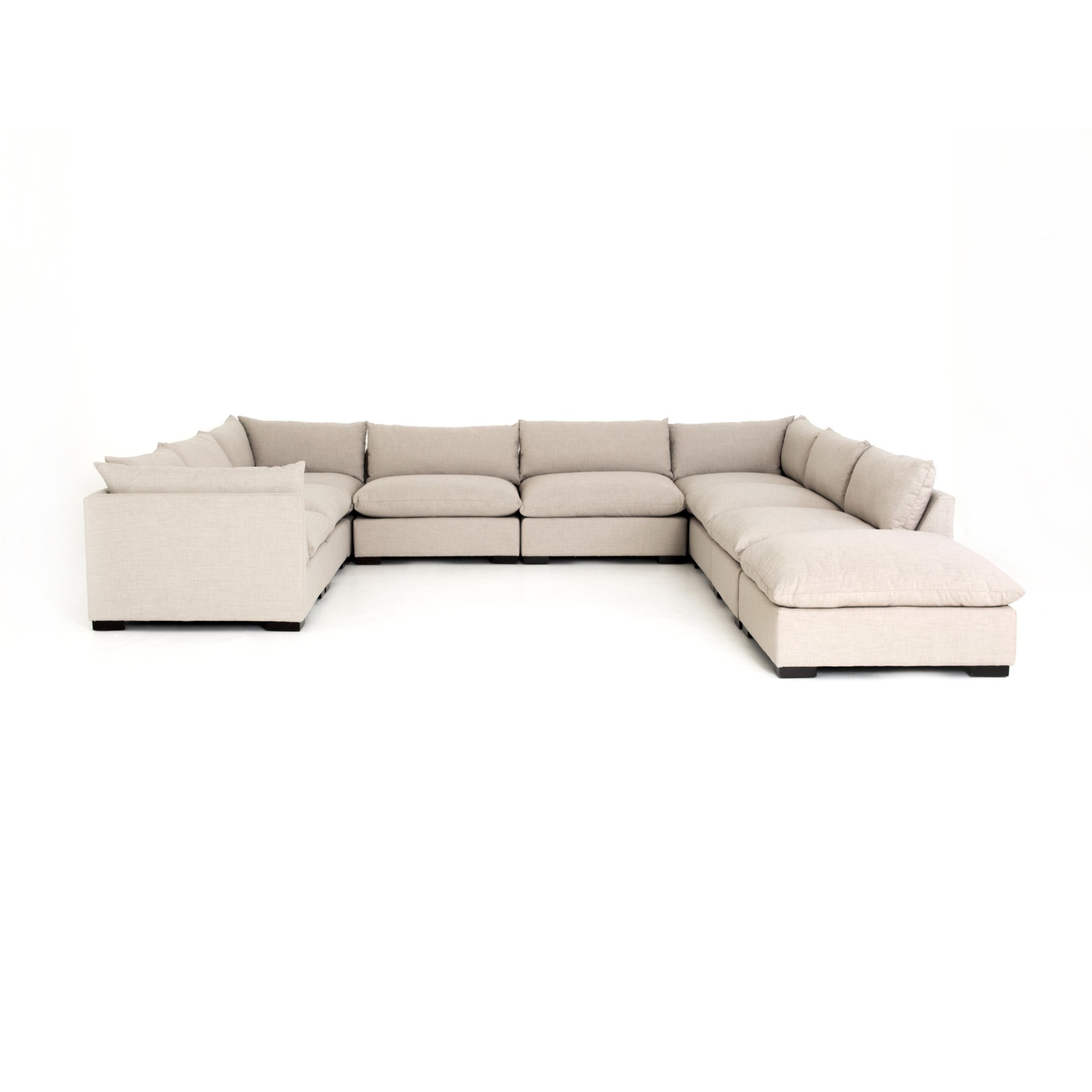 cream fabric u-shaped sectional sofa with ottoman for magnolia $10799.00