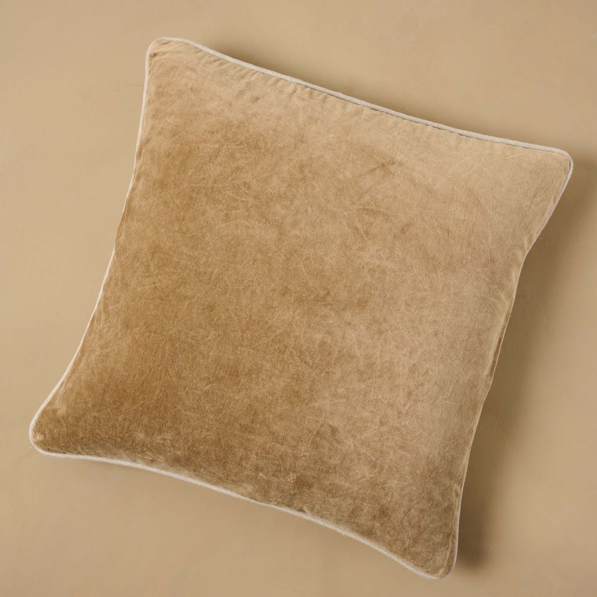 Heirloom Velvet Large Pillow in wheat
