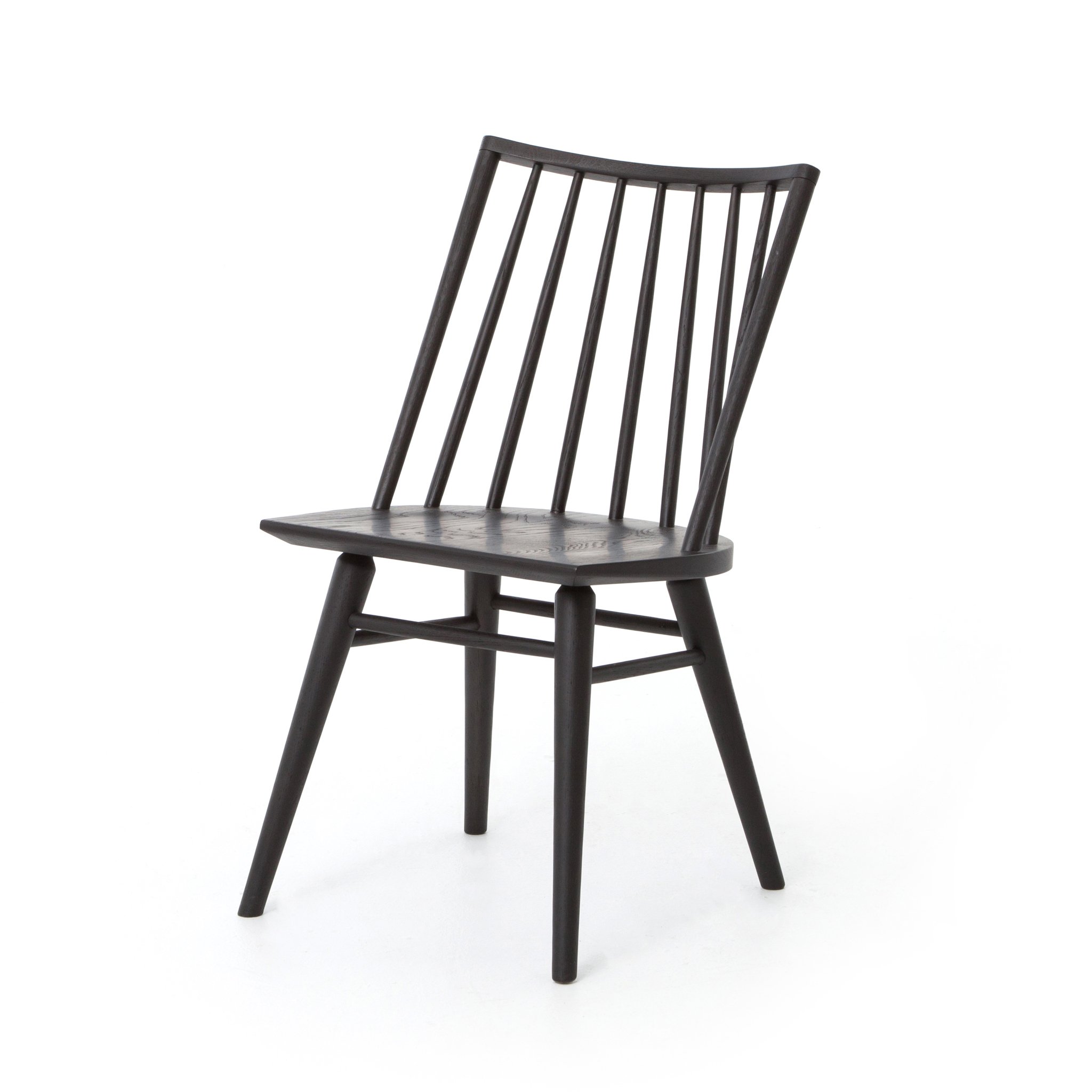 modern wooden spindle back dining chair with black finish