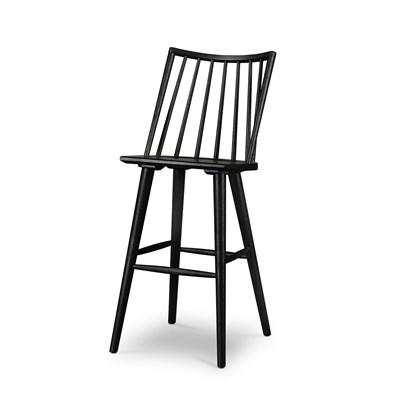 black wooden modern windsor spindle back bar stool $499.00
