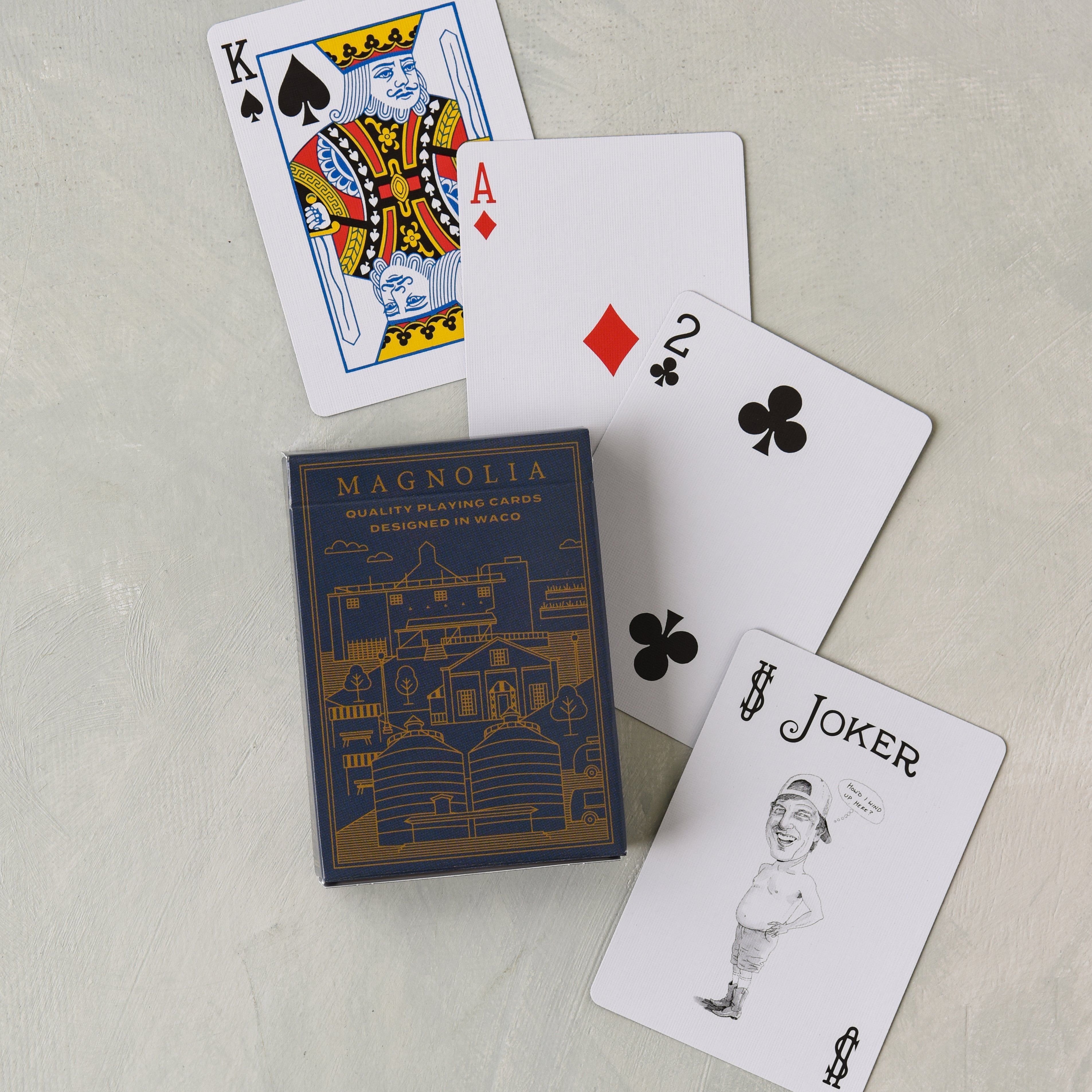 standard size playing cards deck in navy