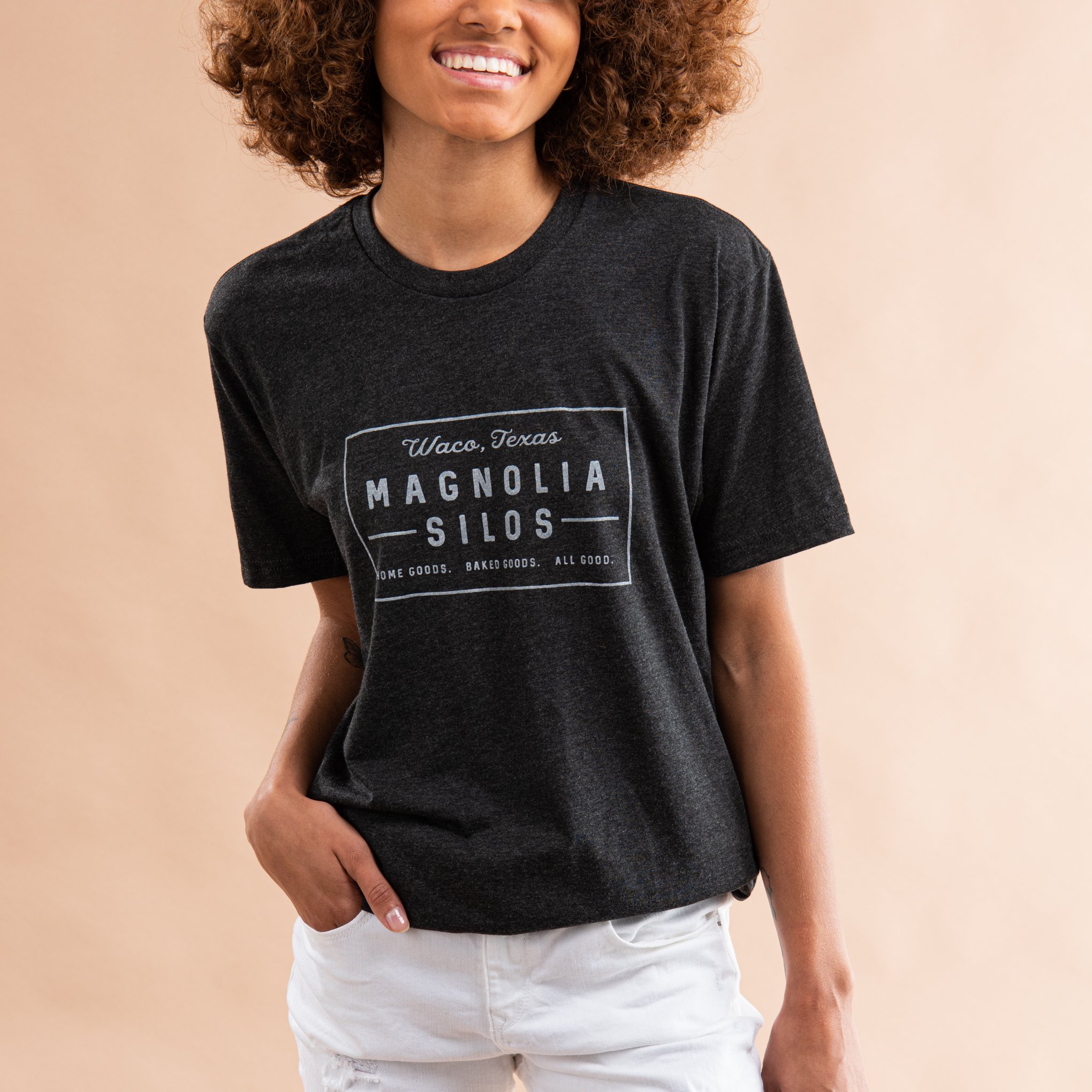 black magnolia silos mural tshirt $32.00