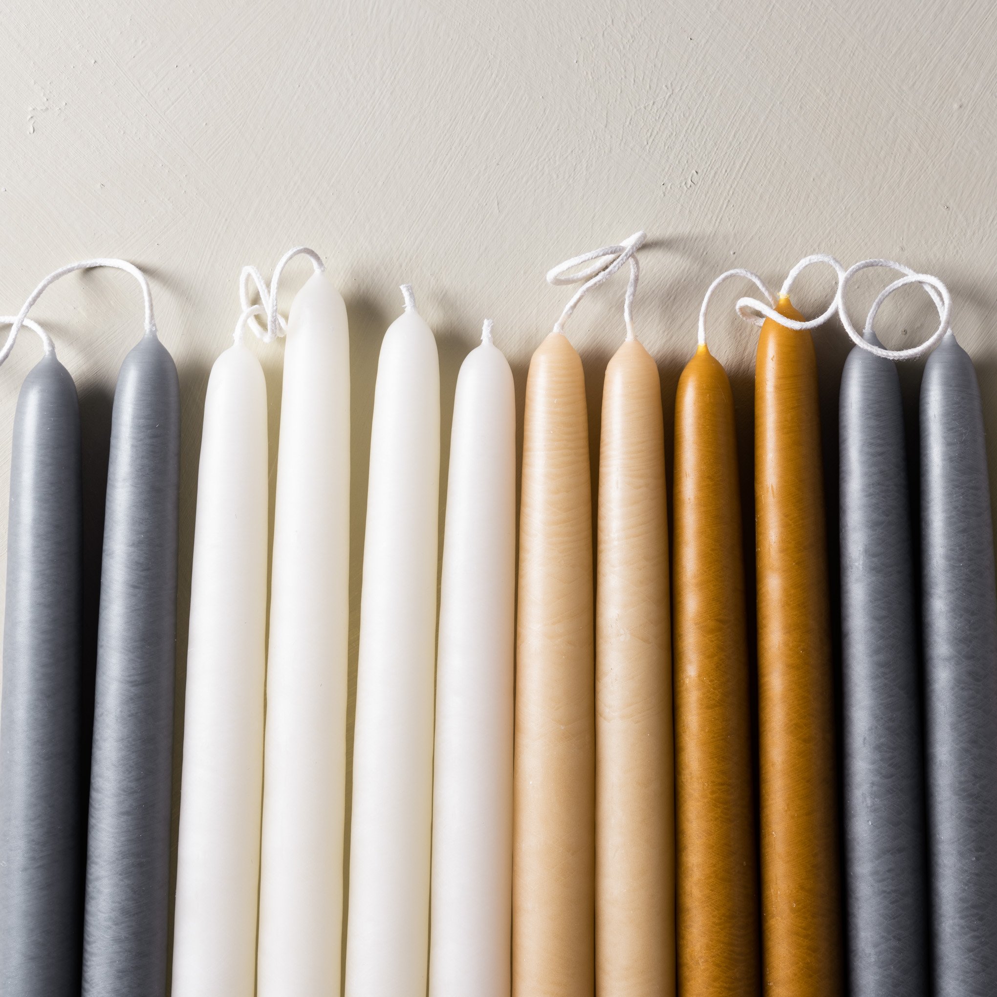hand dipped spun finish taper candles $6.00