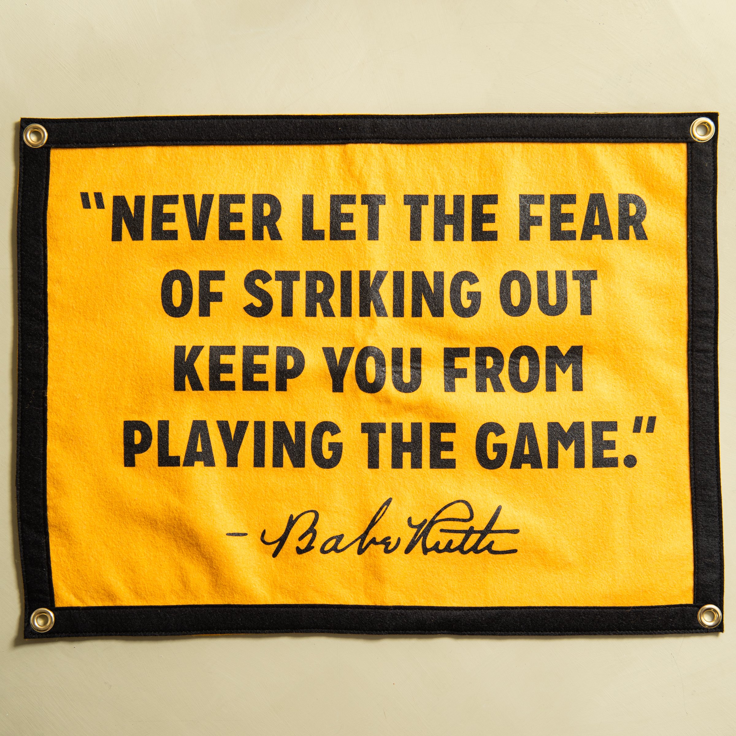 magnolia camp flag pendant with babe ruth quote $60.00