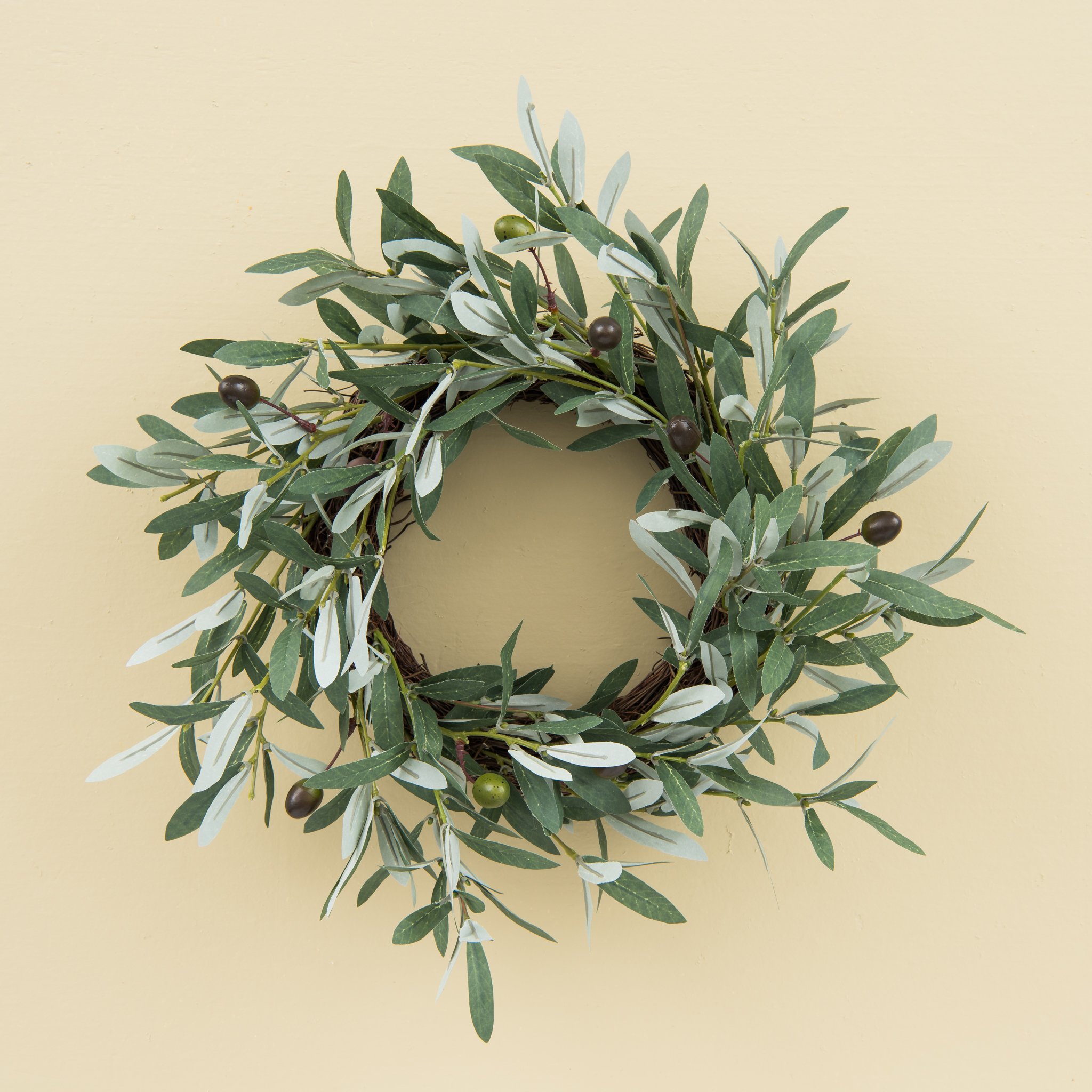small faux olive wreath $34.00