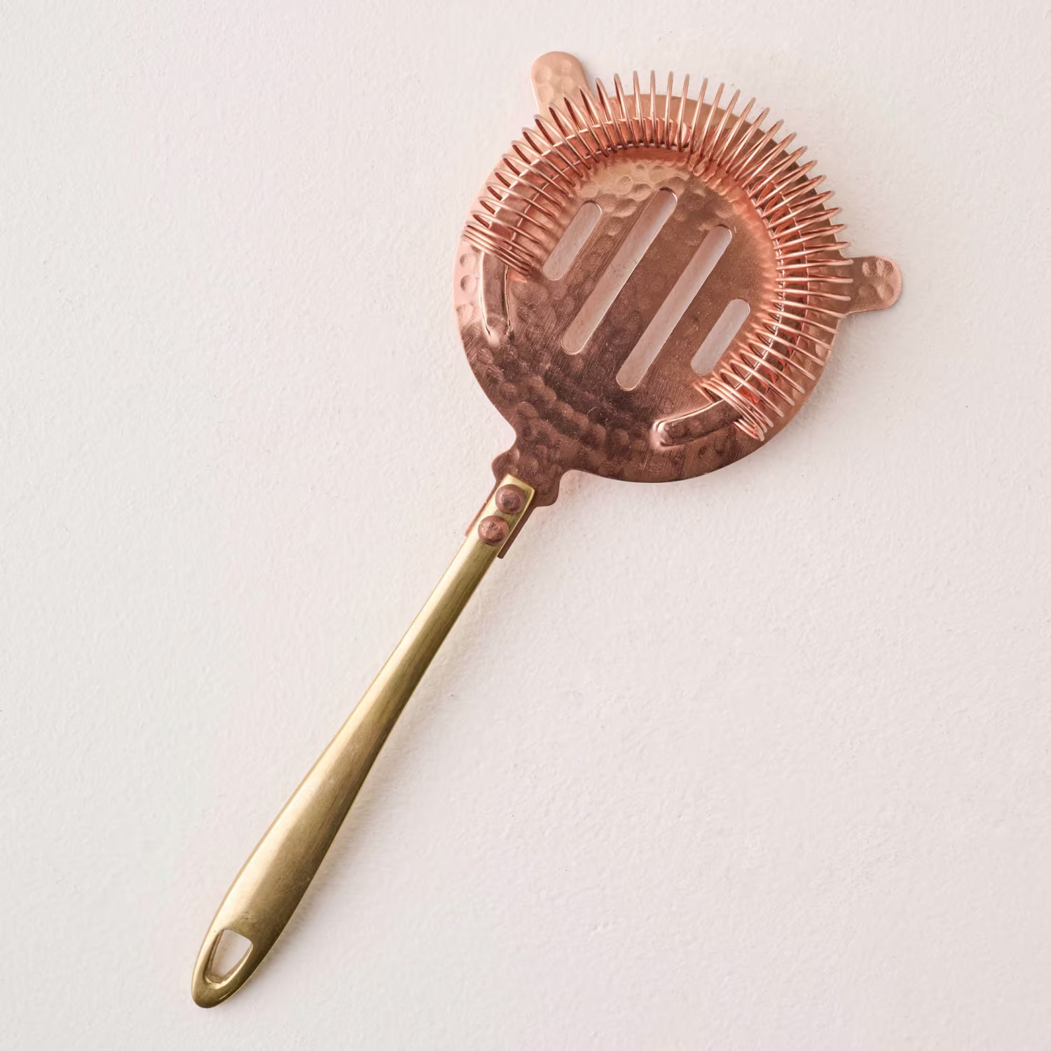 Hammered Copper and Gold Strainer