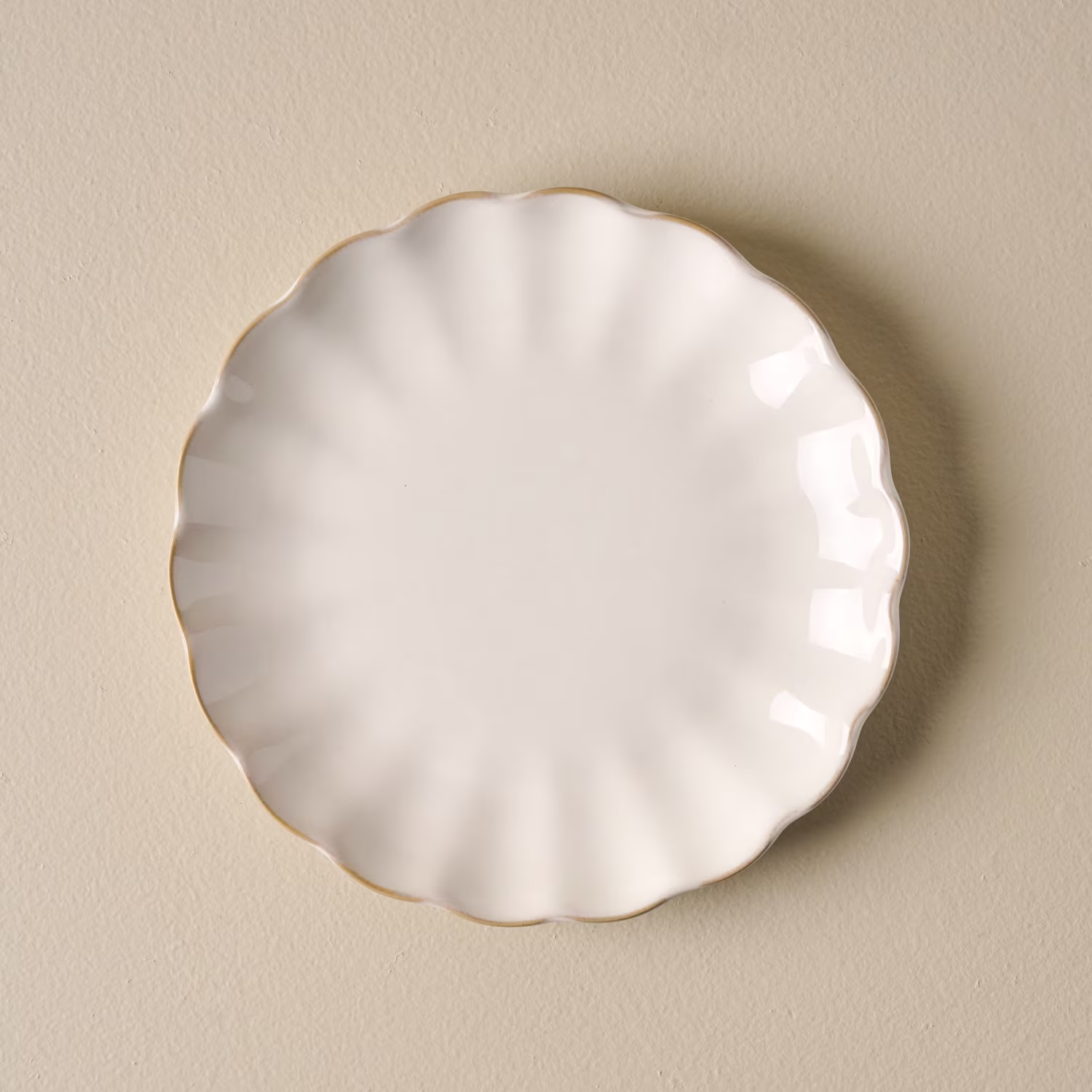 Cream Scalloped Plate