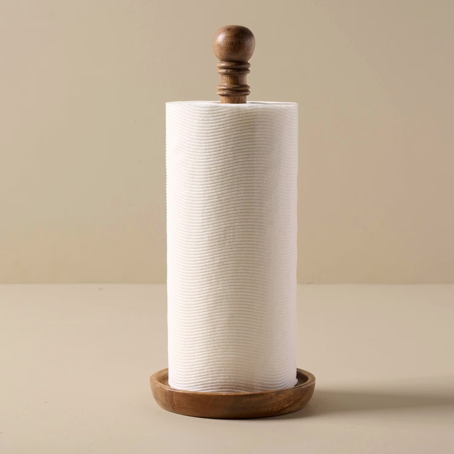 Antiqued Wood Paper Towel Holder
