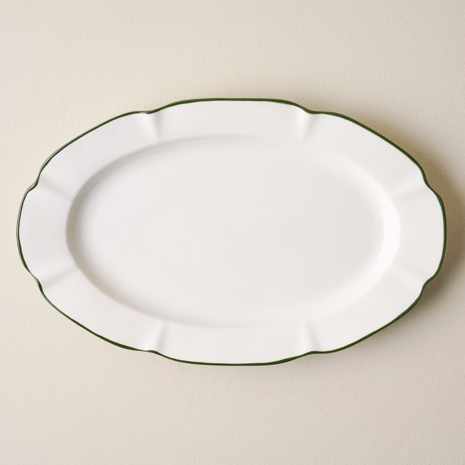 Green Luna Scalloped Serving Platter