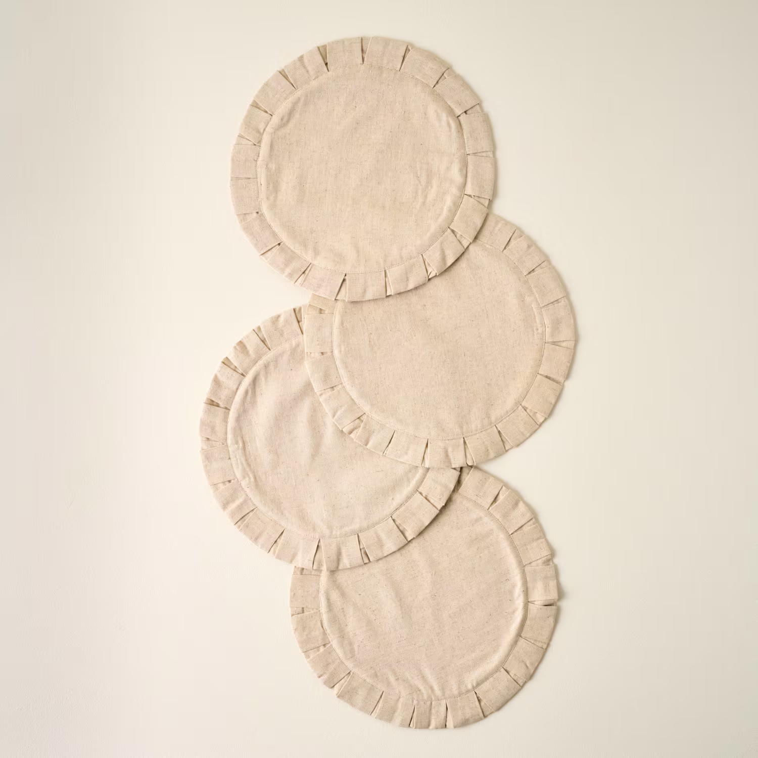 Natural Pleated Placemat Set of Four