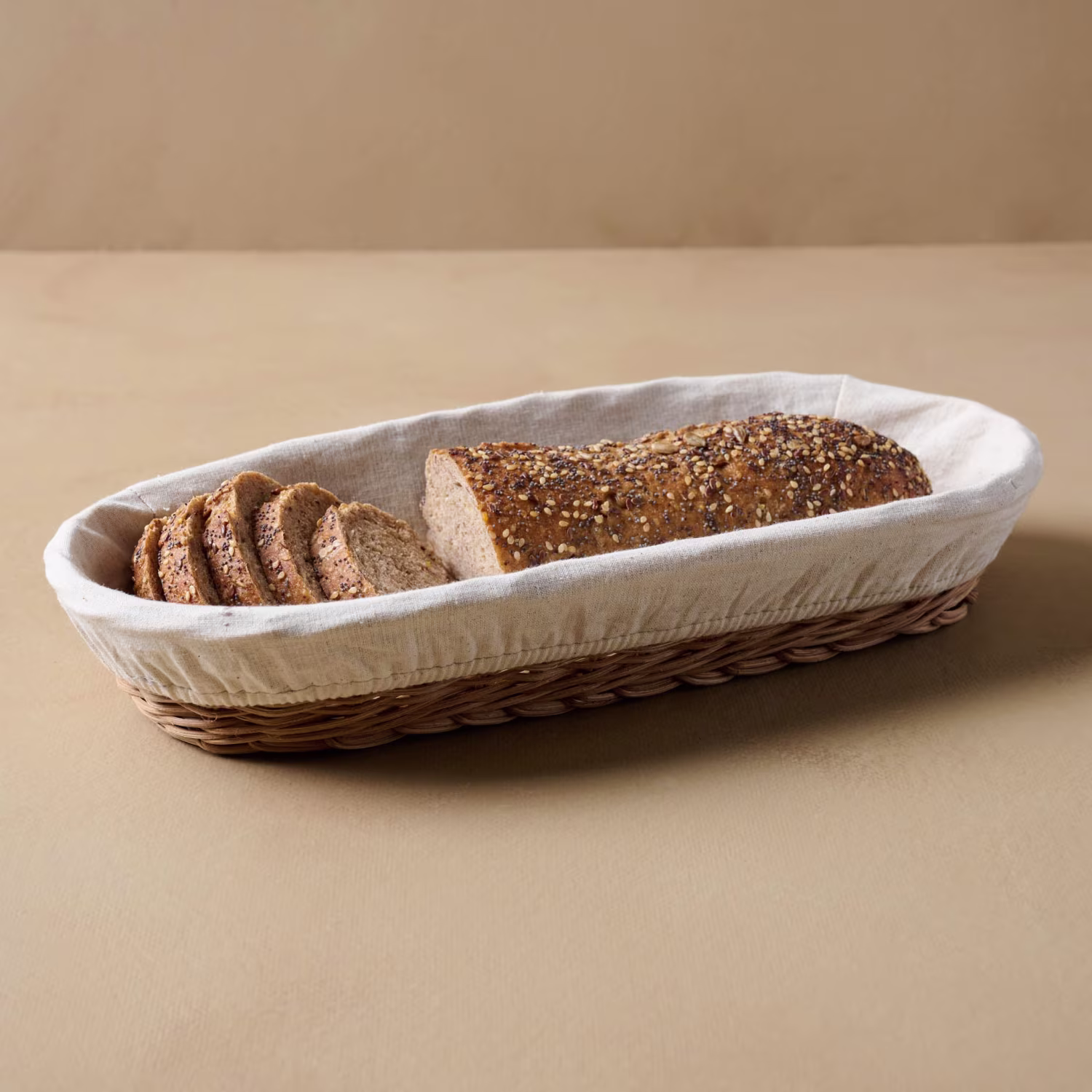 Lasata Oblong Rattan Bread Basket