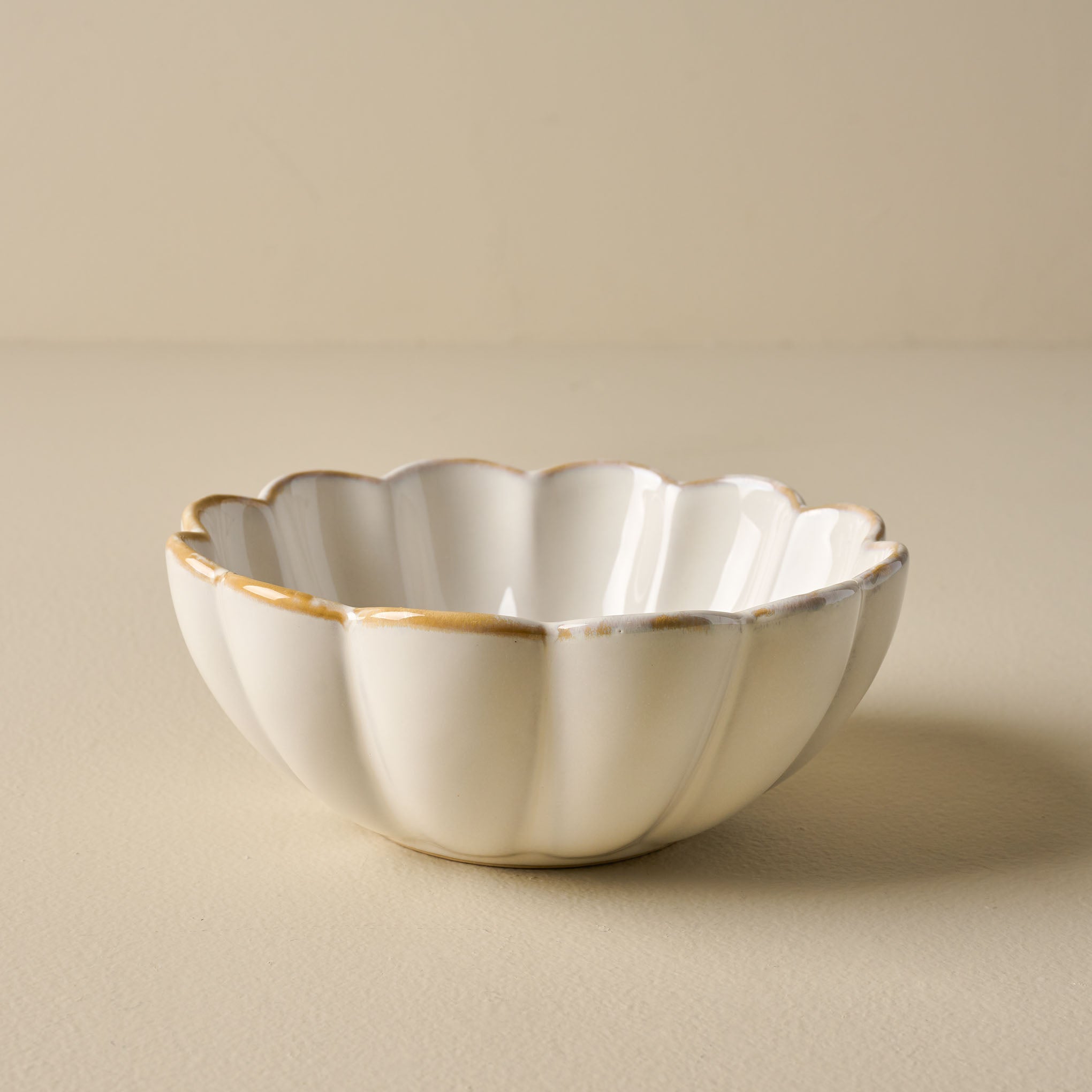 Cream Scalloped Cereal Bowl