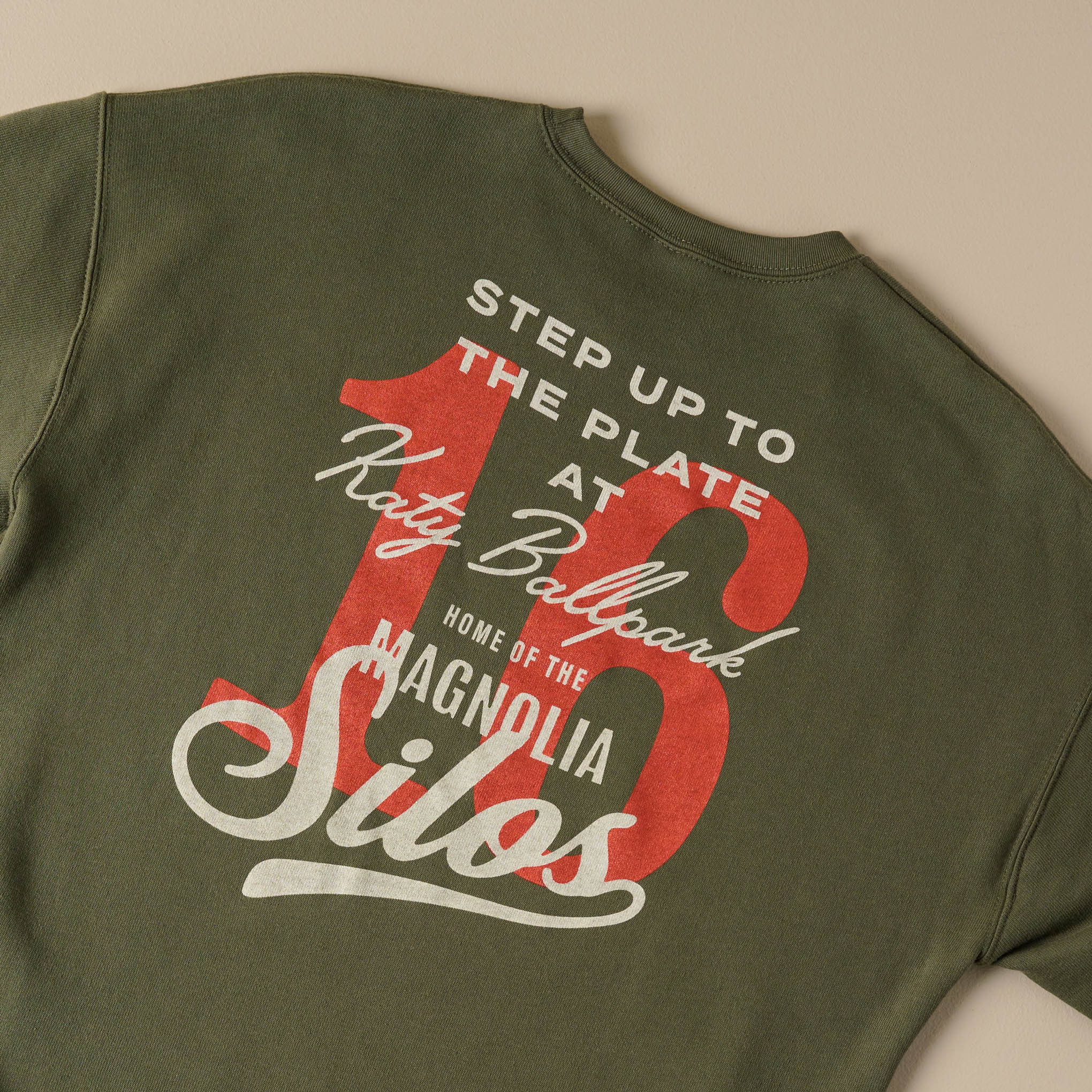 Katy Ballpark Military Green Crewneck Sweatshirt - Magnolia
