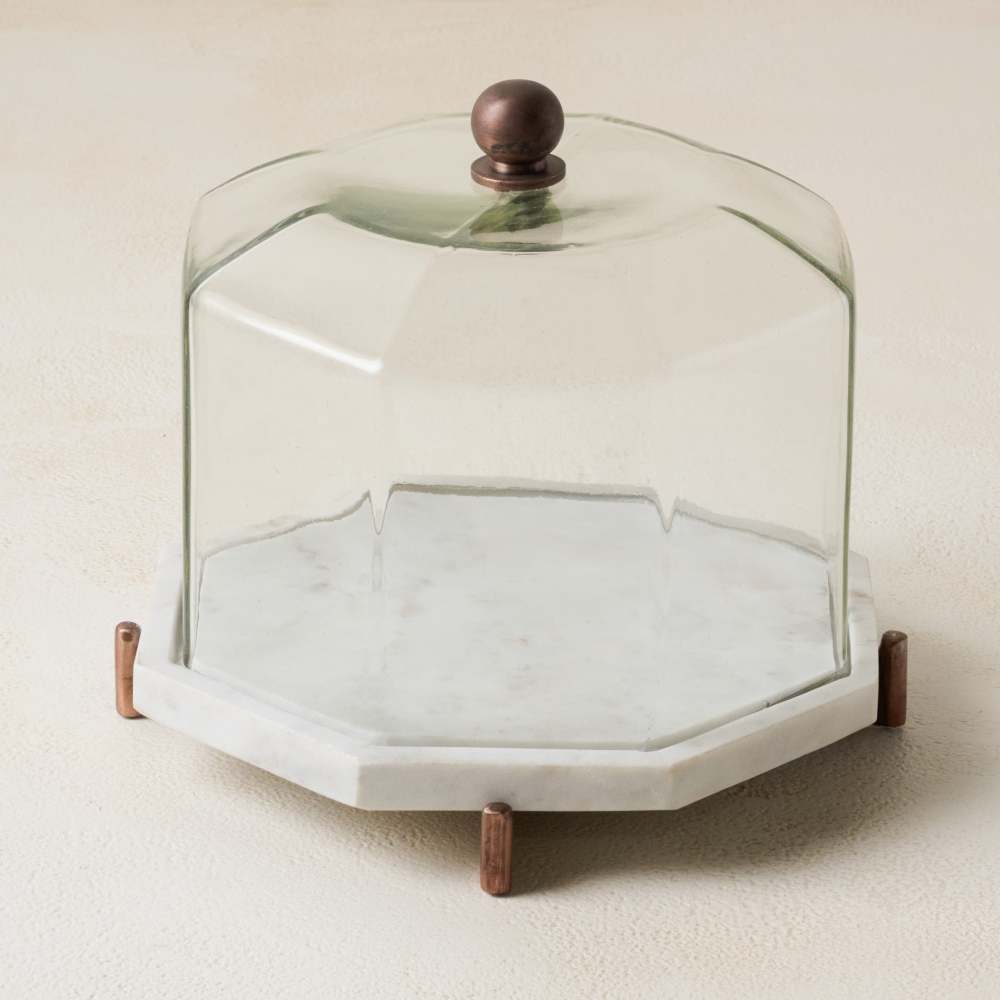 Marble and Copper Cake Stand-small
