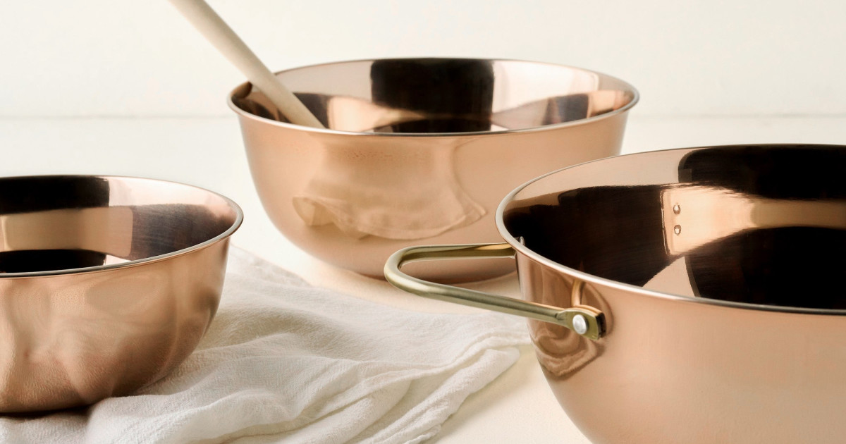 Magnolia Copper Mixing Bowl Set of Three