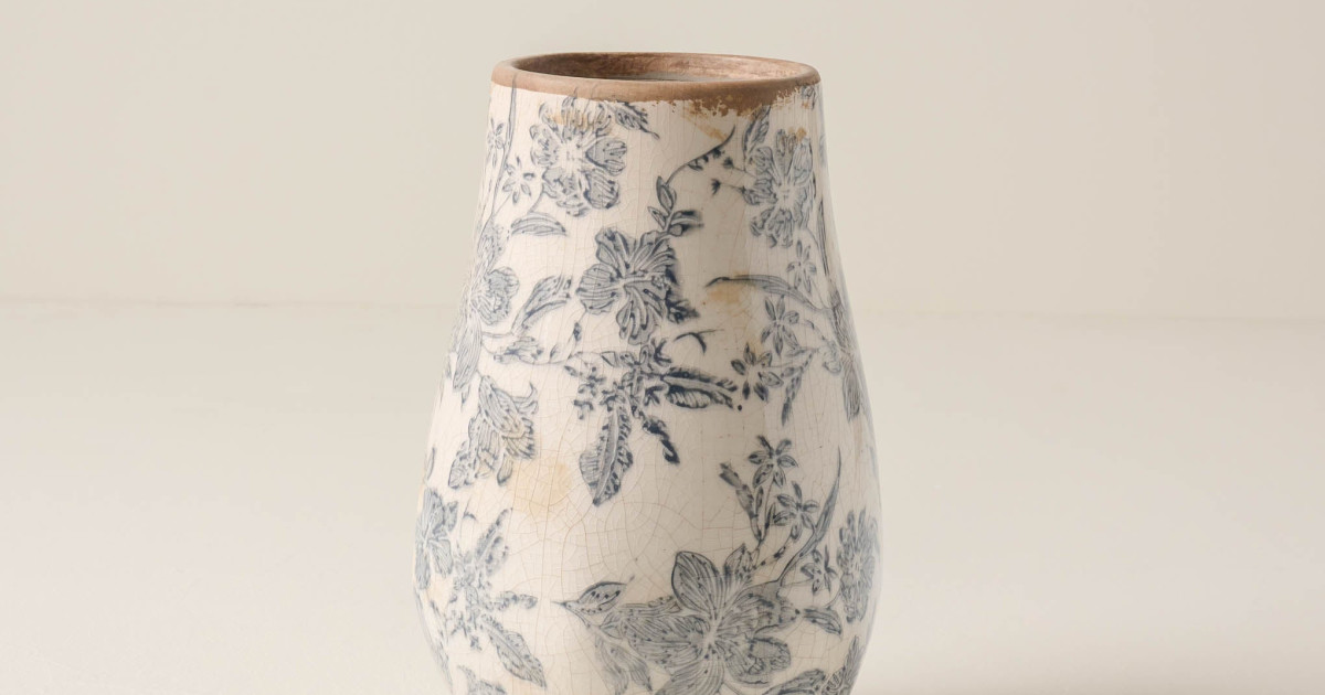 Black and White Distressed Vase