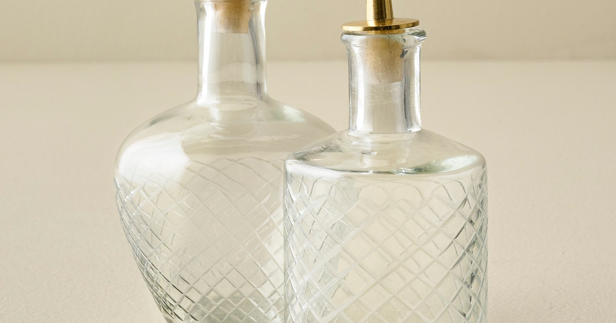 Vintage-Inspired Etched Glass Bottle
