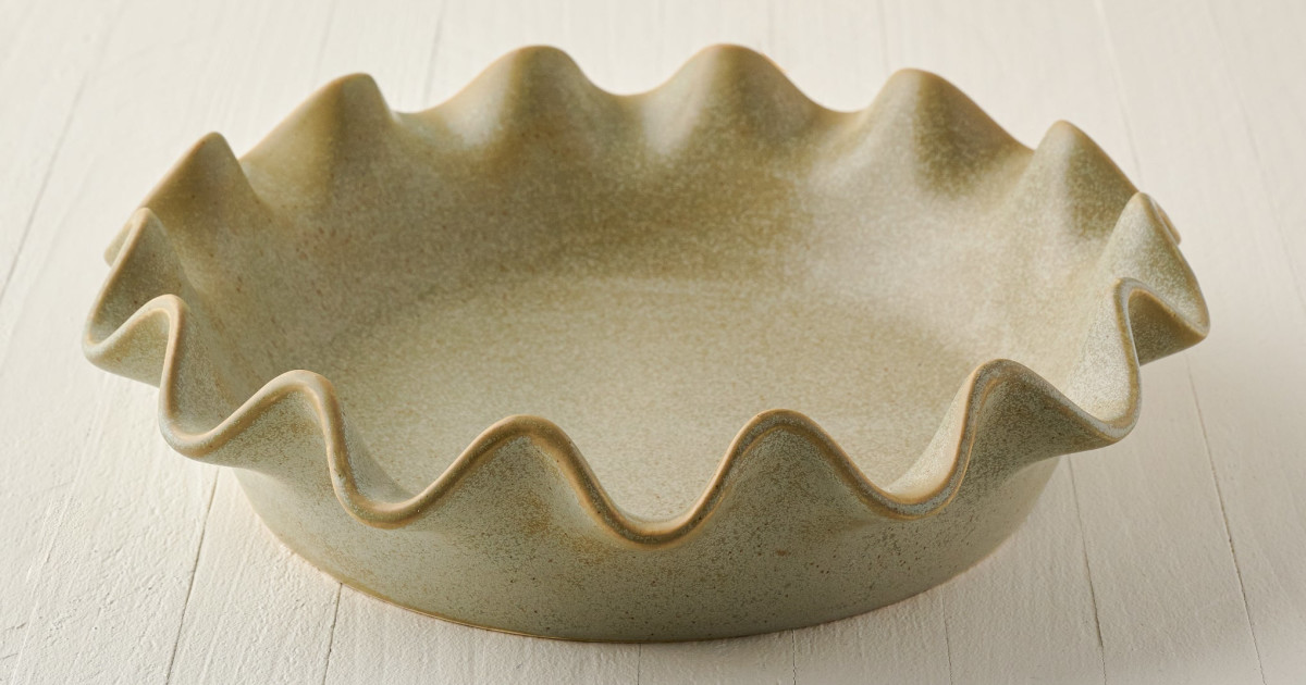 Loden Green Speckle Pie Dish