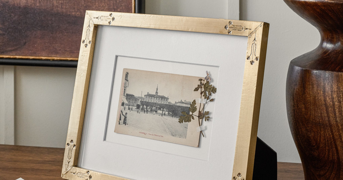 Floral Antique Brass Photo Frame 4x6