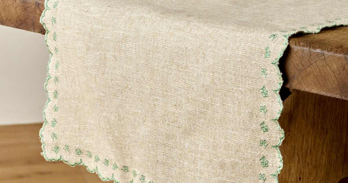 Floral Embroidered Edge Runner