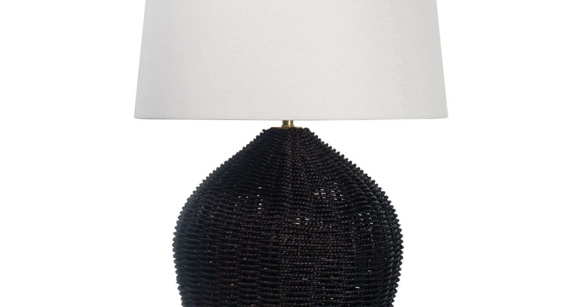 Tia Black Rattan Table Lamp Magnolia