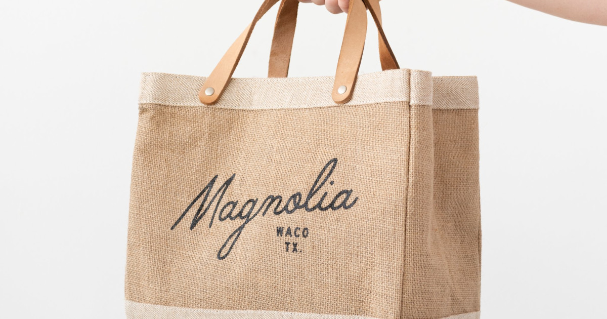Magnolia Script Market Tote Magnolia