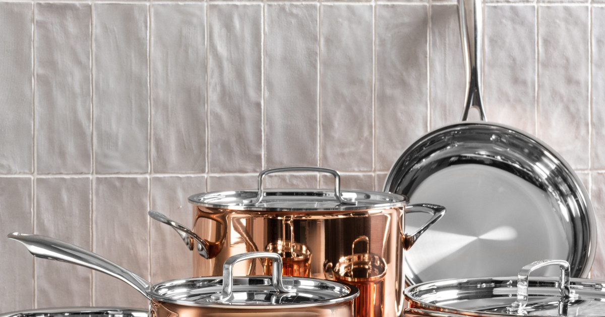 Cuisinart Tri Ply Stainless Steel 8 Piece Copper Cookware Set Magnolia