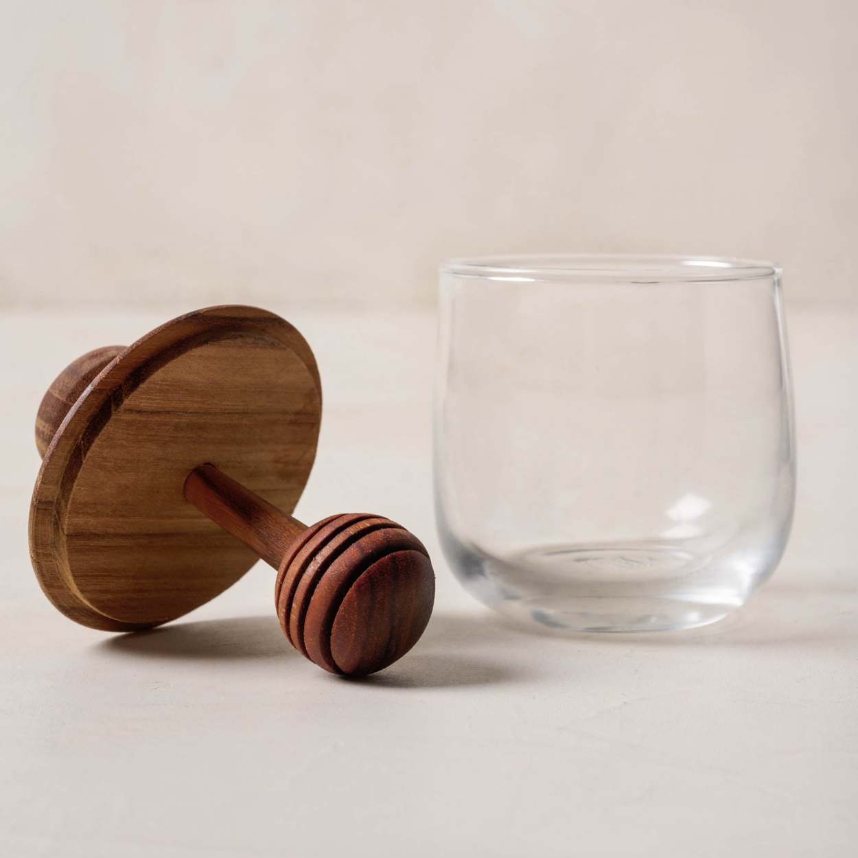 Honey Dipper Teak Jar Honey Dipper Teak Jar