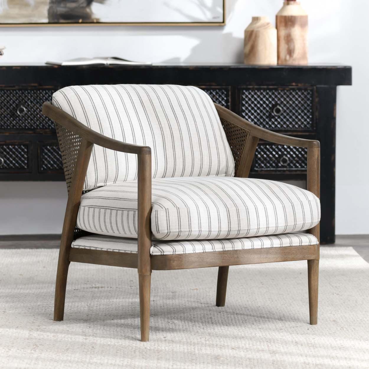 Hollis Striped Accent Chair Magnolia