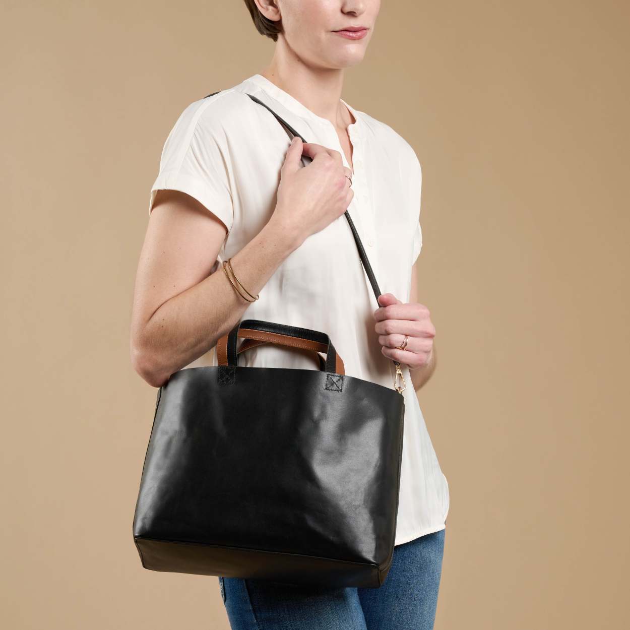 Crossbody leather tote bag shop